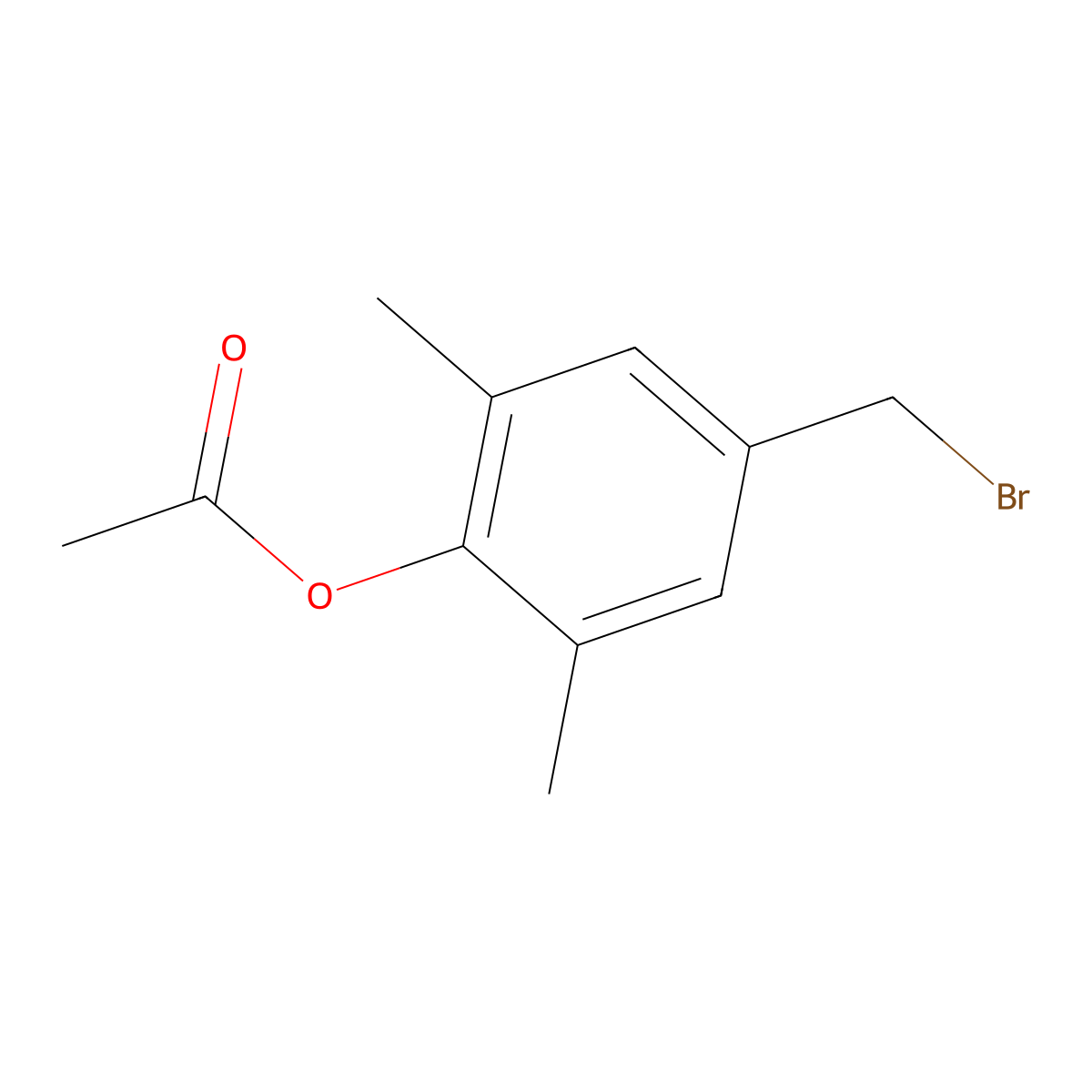 4-(Bromomethyl)-2,6-dimethylphenyl acetate molecular structure, CAS 711-95-5