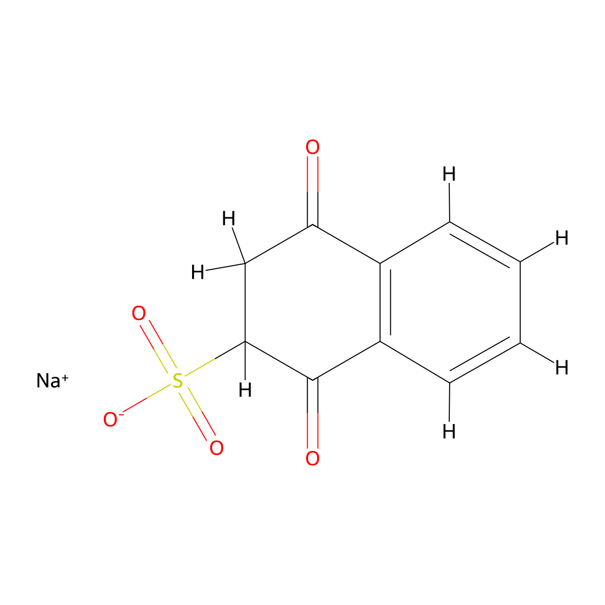 Sodium 1,4-dioxo-1,2,3,4-tetrahydronaphthalene-2-sulfonate molecular structure, CAS 7110-75-0