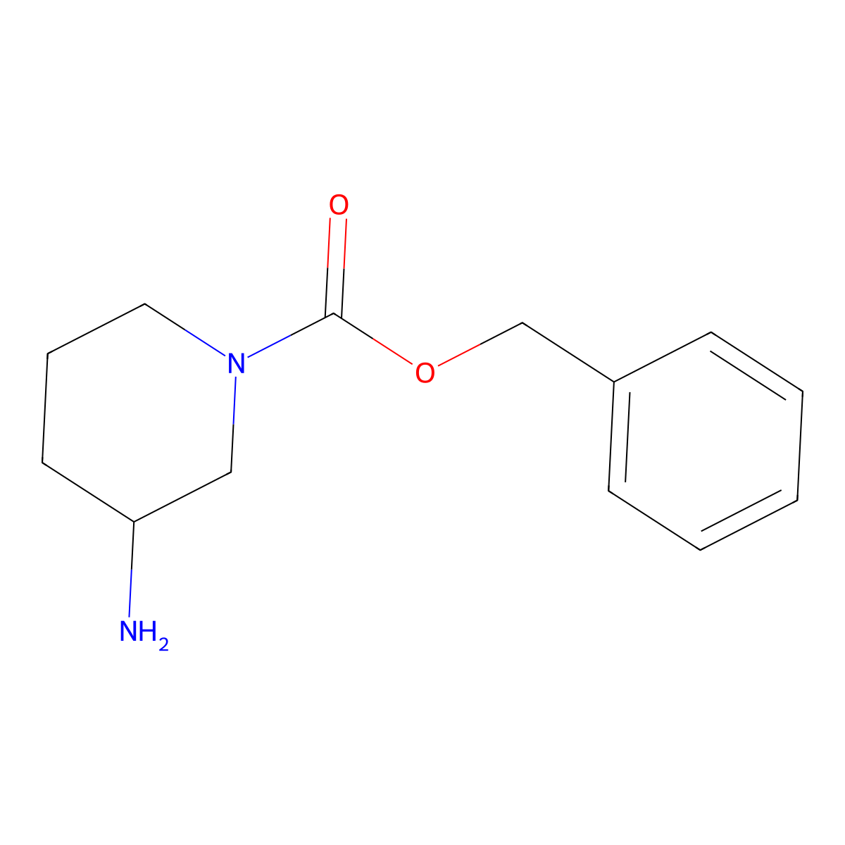 Phenylmethyl 3-amino-1-piperidinecarboxylate molecular structure, CAS 711002-74-3