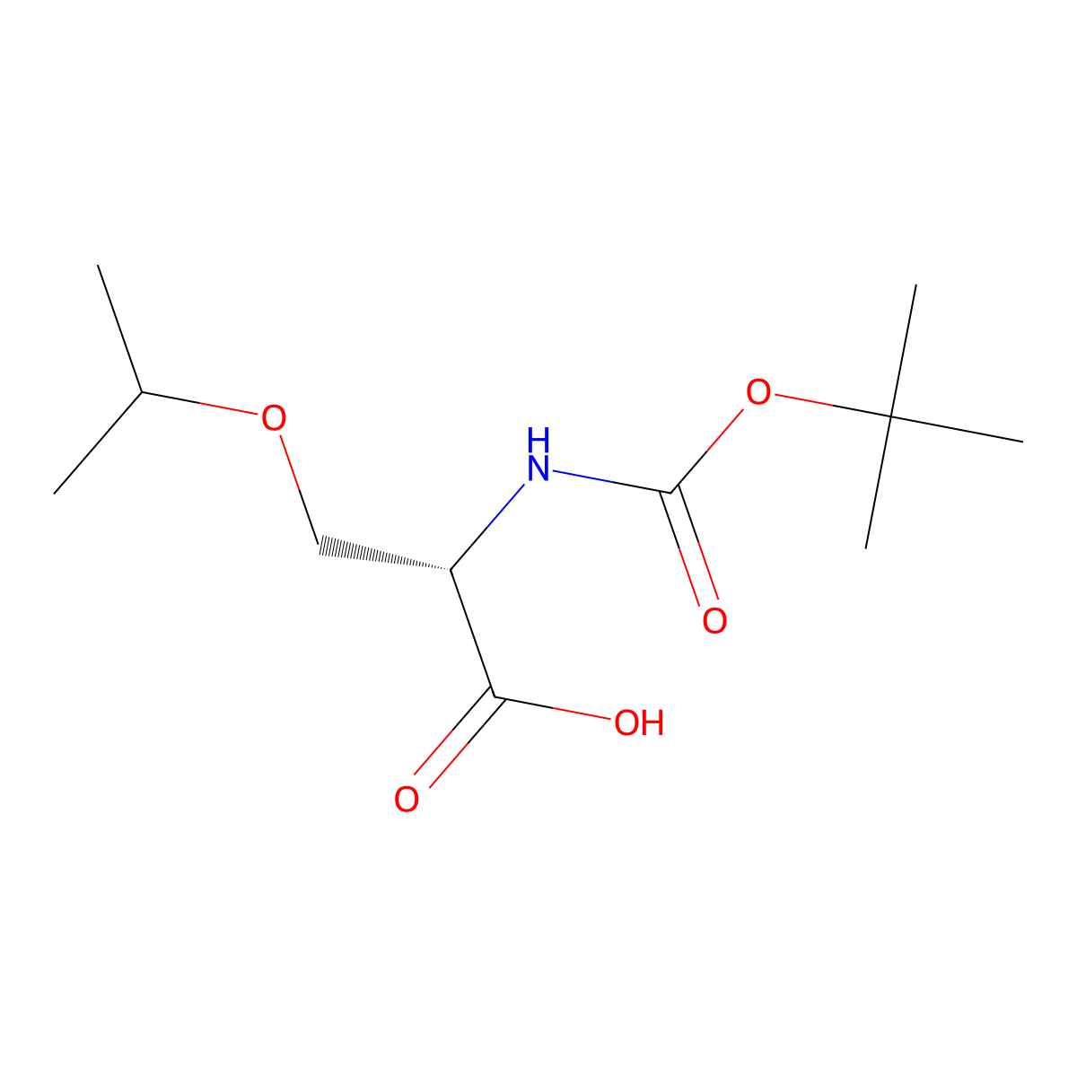 (2S)-2-{[(tert-butoxy)carbonyl]amino}-3-(propan-2-yloxy)propanoic acid molecular structure, CAS 711018-10-9