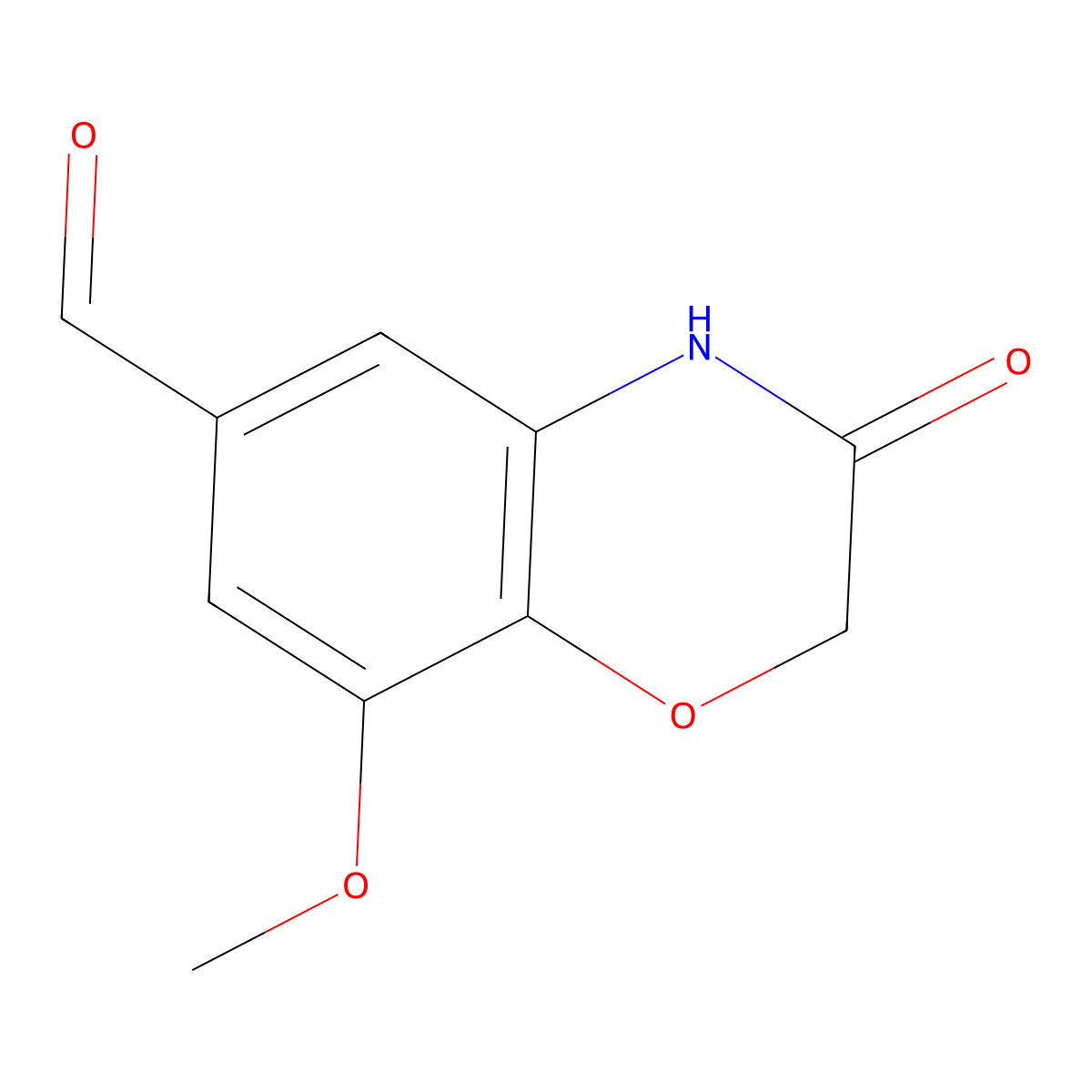 8-Methoxy-3-oxo-3,4-dihydro-2h-1,4-benzoxazine-6-carbaldehyde molecular structure, CAS 711021-34-0