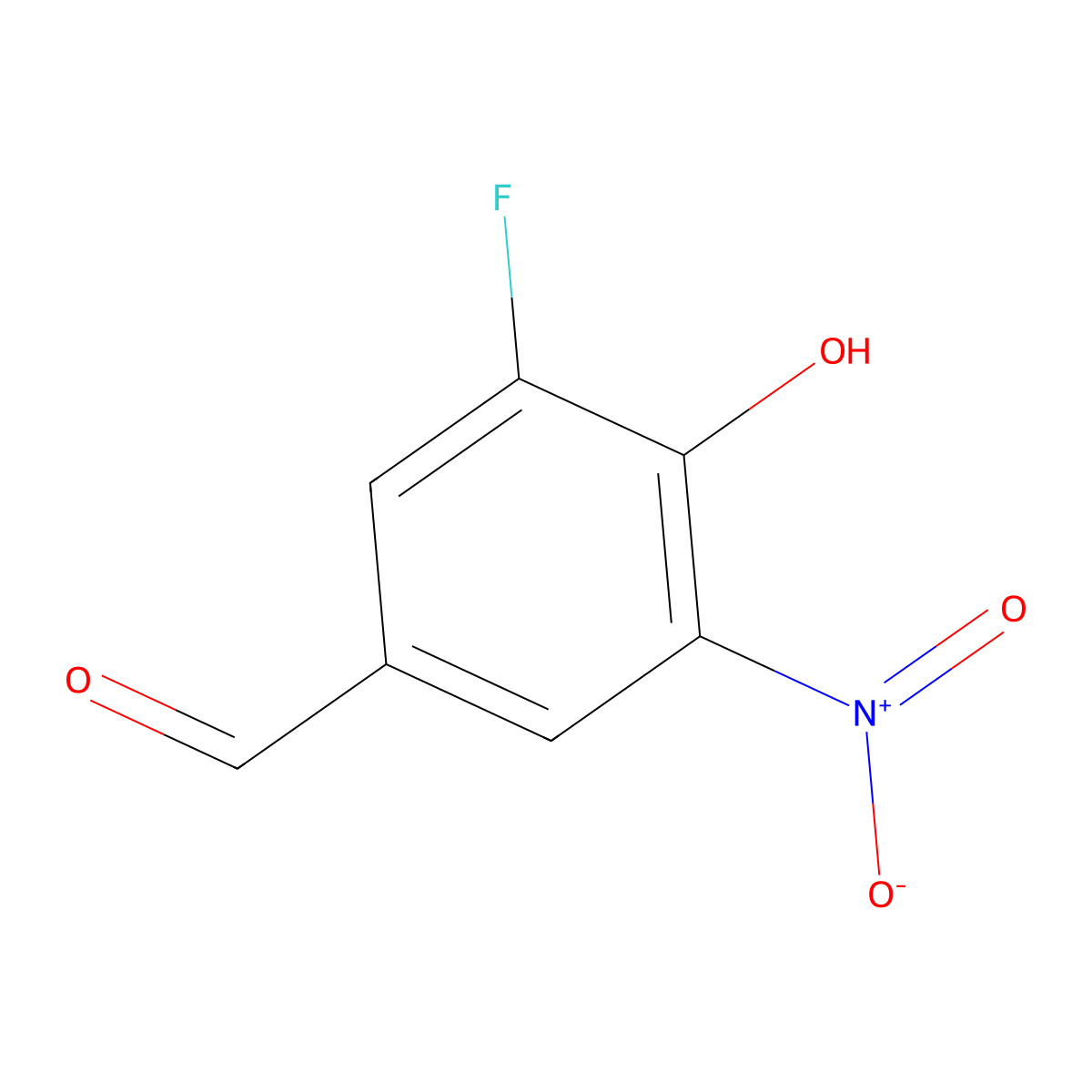 3-Fluoro-4-hydroxy-5-nitrobenzaldehyde molecular structure, CAS 711022-47-8