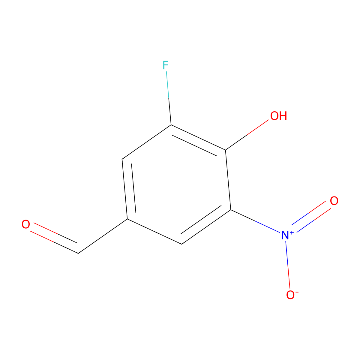 3-Fluoro-4-hydroxy-5-nitrobenzaldehyde molecular structure, CAS 711022-47-8