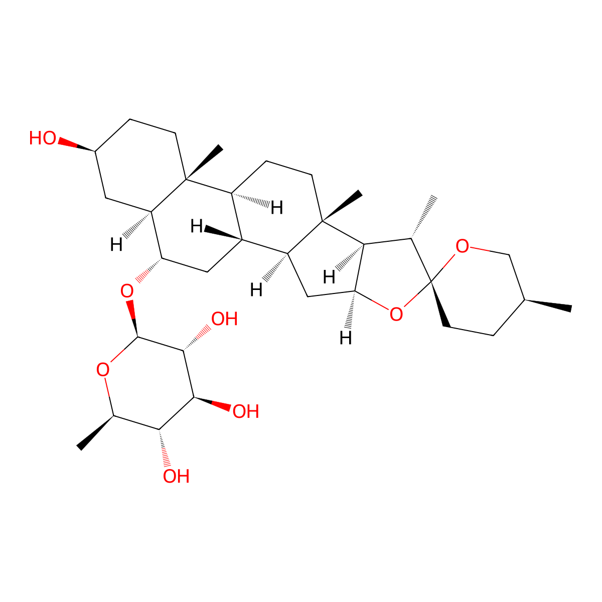 6alpha-O-beta-D-quinovopyranosyl-(25S)-5alpha-spirostan-3beta-ol molecular structure, CAS 711025-86-4