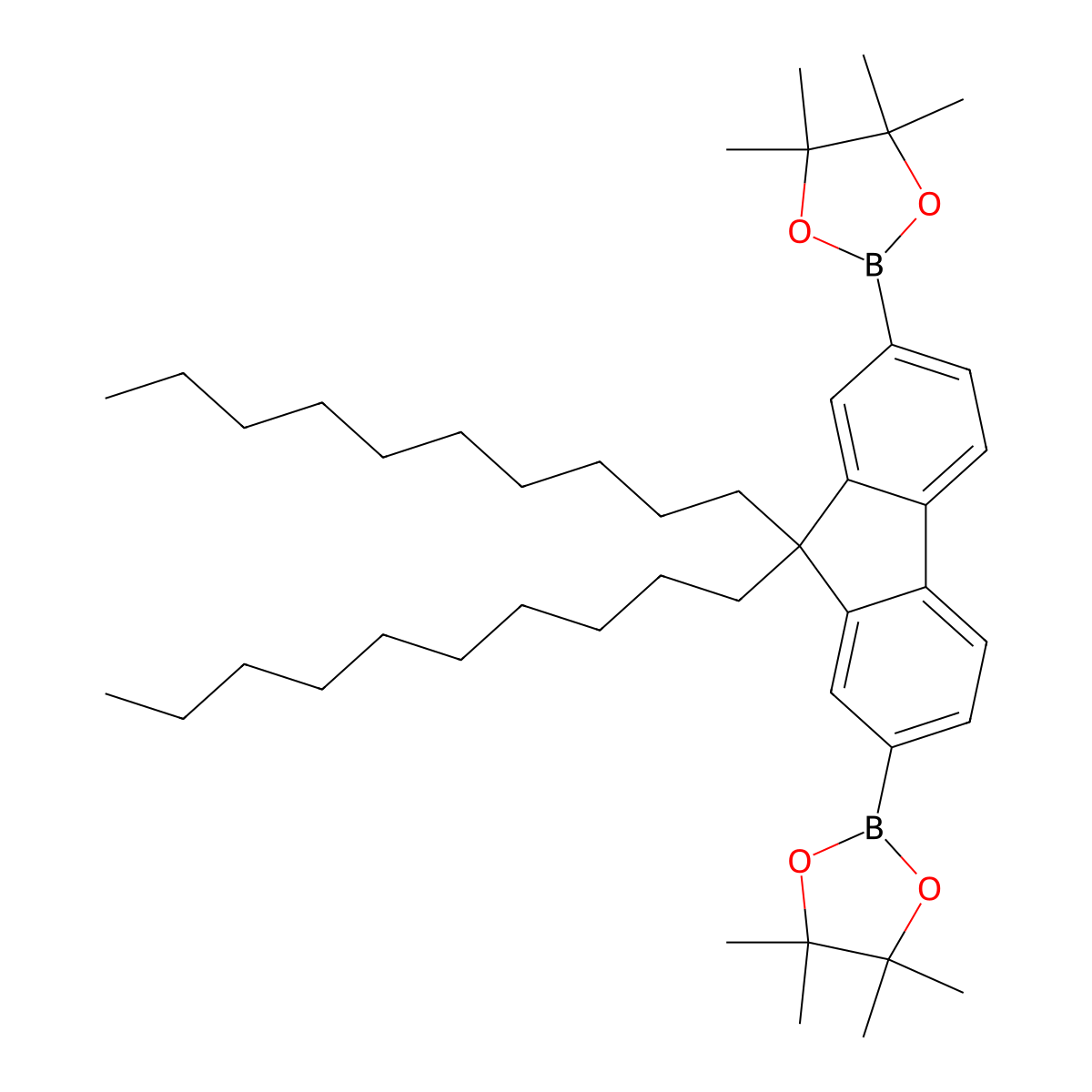 2,2'-(9,9-Didecyl-9H-fluorene-2,7-diyl)bis(4,4,5,5-tetramethyl-1,3,2-dioxaborolane) molecular structure, CAS 711026-06-1