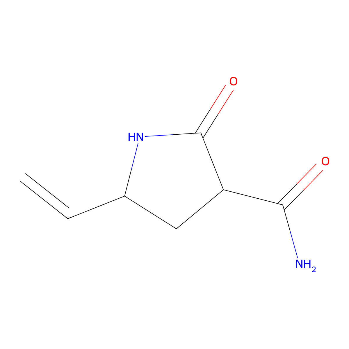 5-Ethenyl-2-oxopyrrolidine-3-carboxamide molecular structure, CAS 71107-19-2