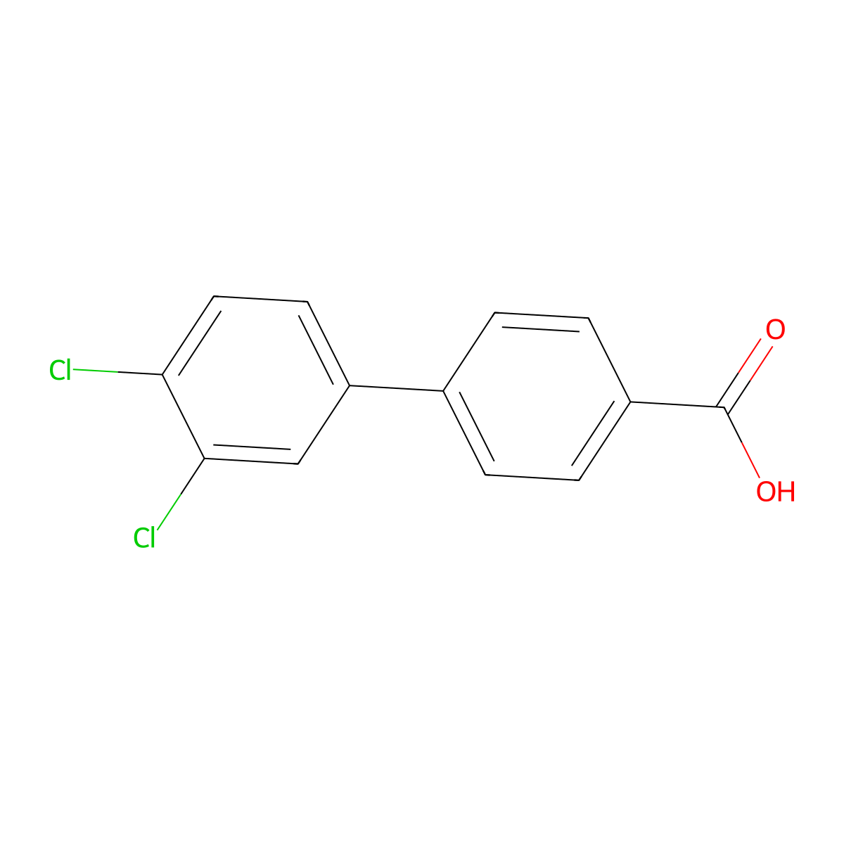 4-(3,4-Dichlorophenyl)benzoic acid molecular structure, CAS 7111-64-0