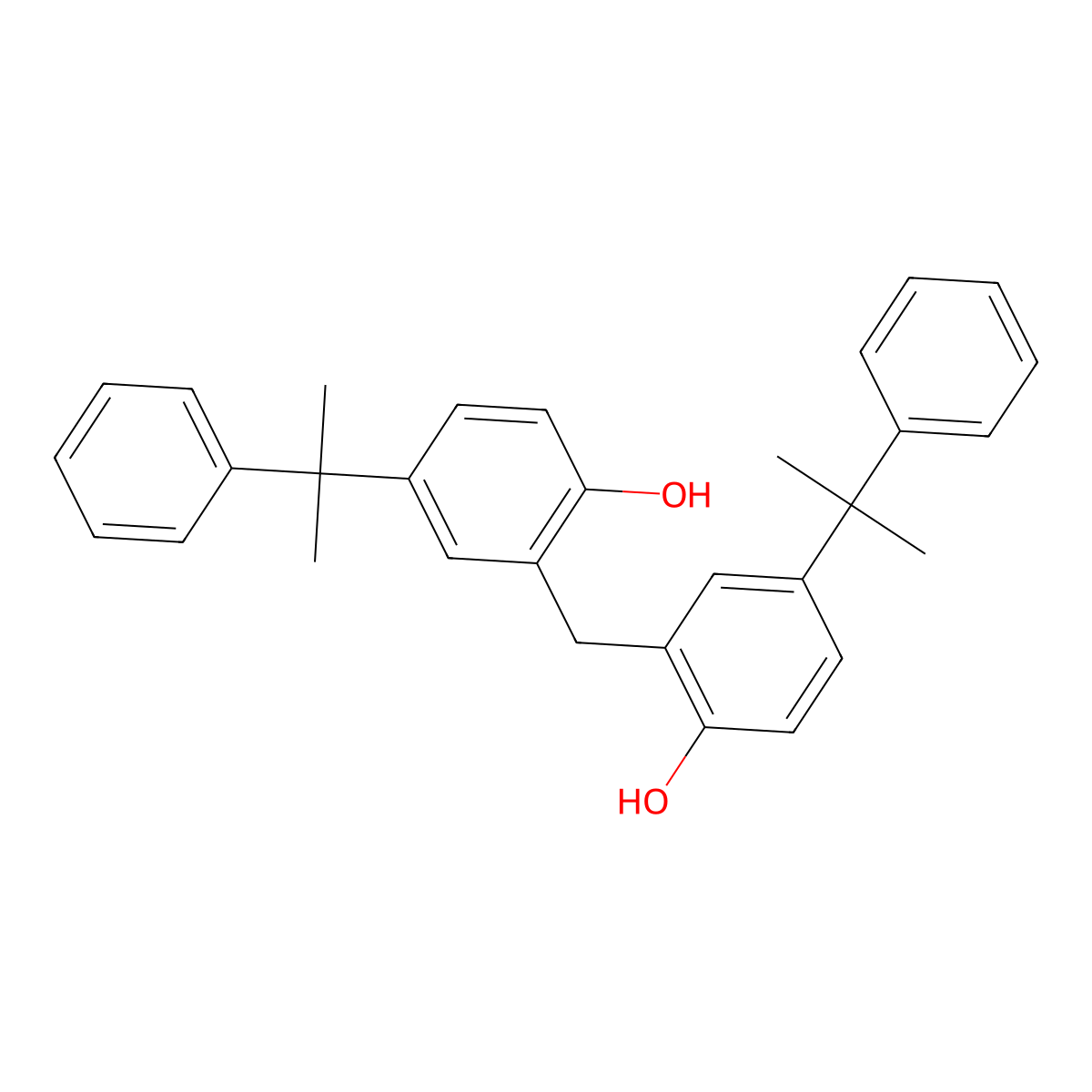 2,2'-Methylenebis[4-(1-methyl-1-phenylethyl)phenol] molecular structure, CAS 71113-22-9