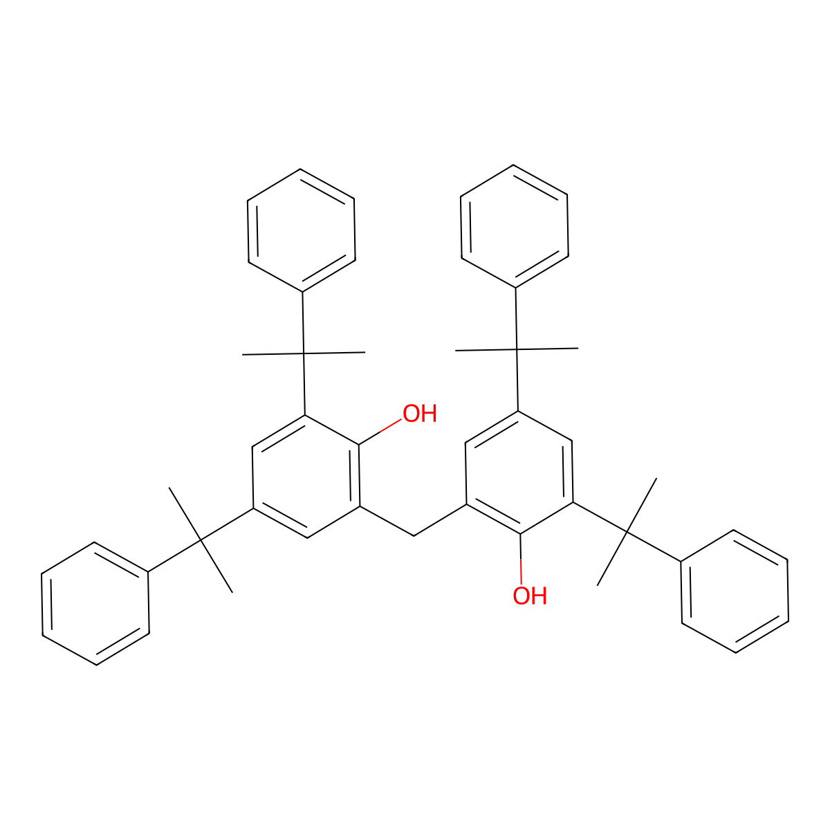 2,2'-Methylenebis[4,6-bis(1-methyl-1-phenylethyl)phenol] molecular structure, CAS 71113-23-0