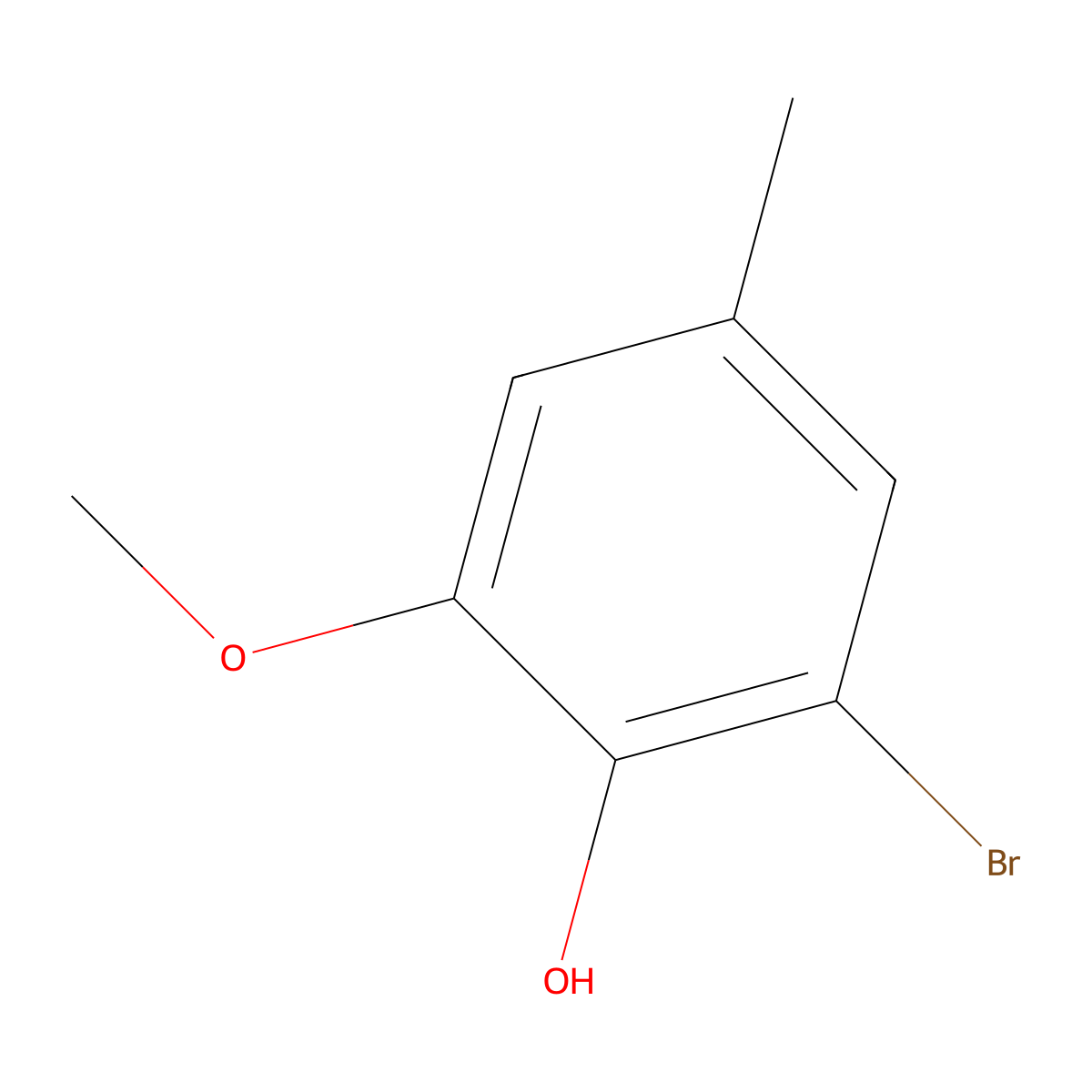 2-Bromo-6-methoxy-4-methylphenol molecular structure, CAS 71119-08-9