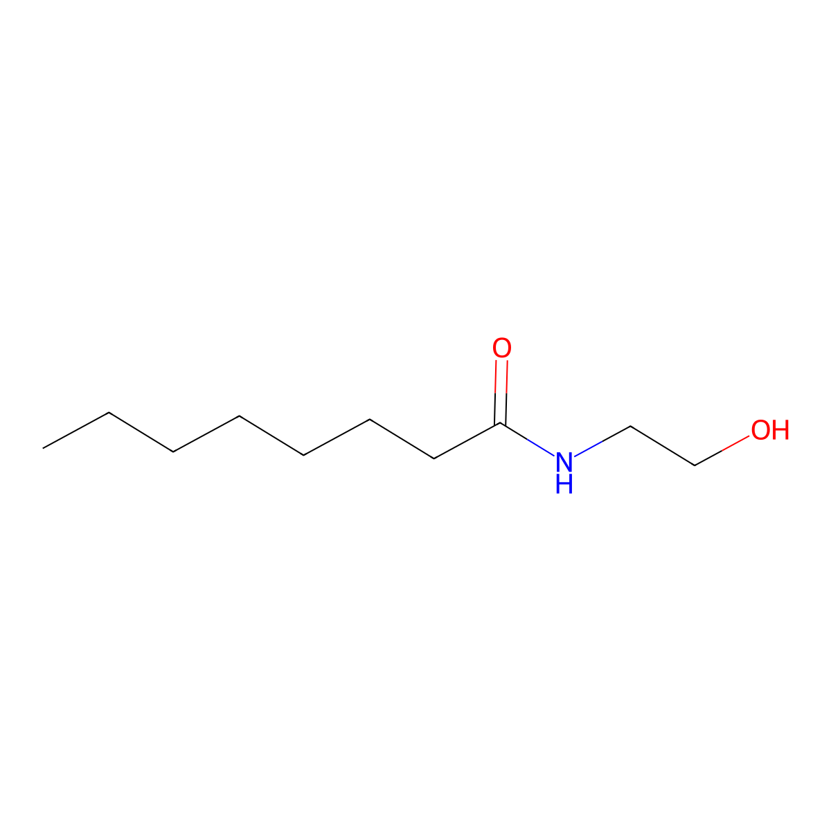 Babassuamide monoethanolamide molecular structure, CAS 7112-02-9