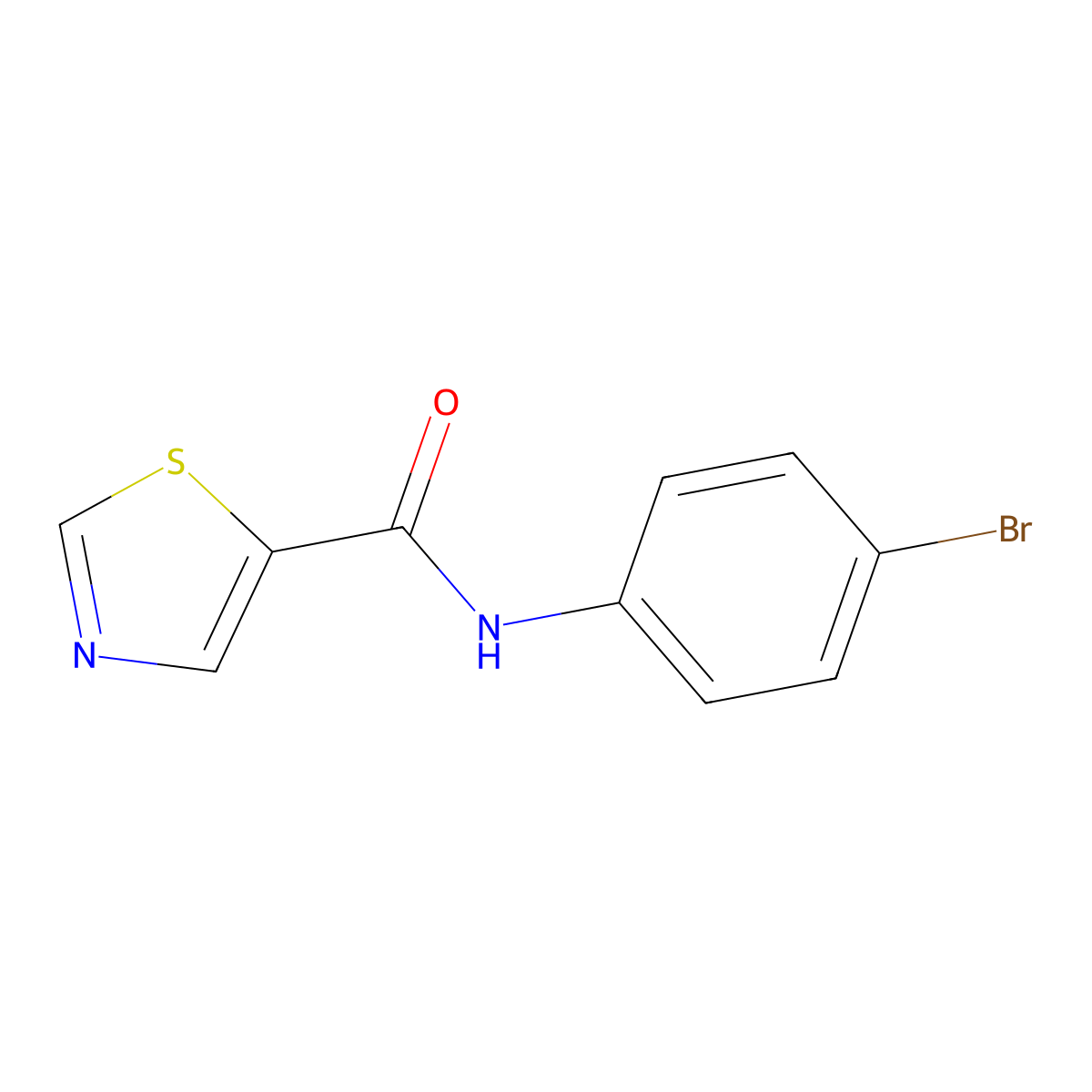 N-(4-Bromophenyl)thiazole-5-carboxamide molecular structure, CAS 7112-94-9