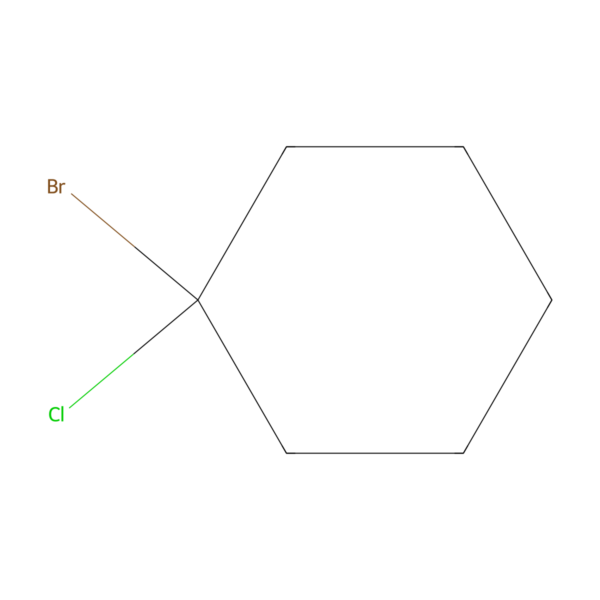 Cyclohexane, bromochloro- molecular structure, CAS 71121-39-6