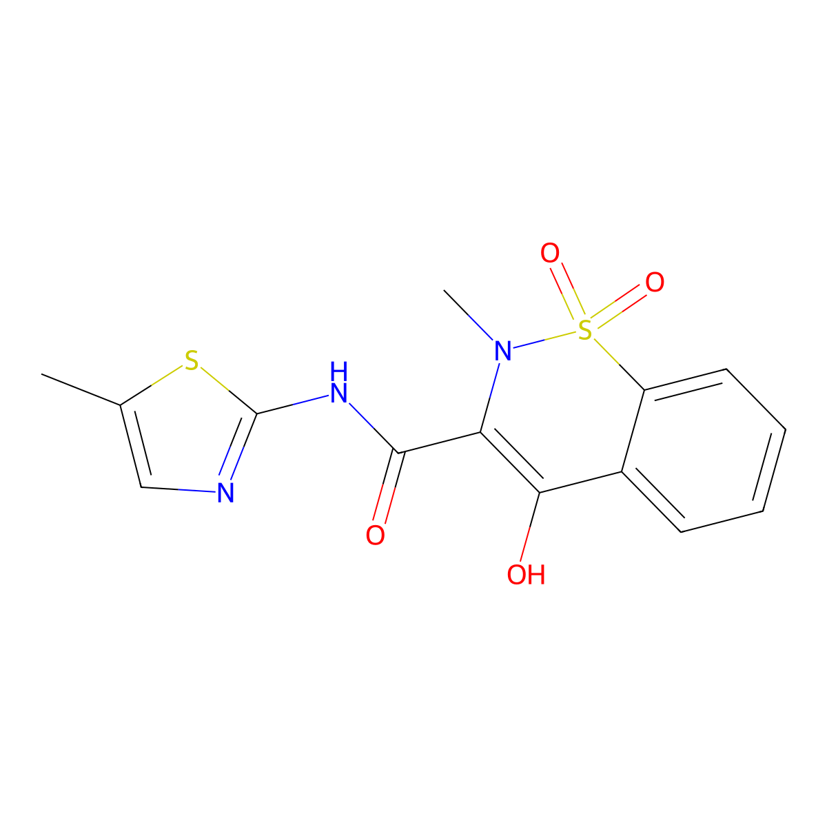 Meloxicam molecular structure, CAS 71125-38-7