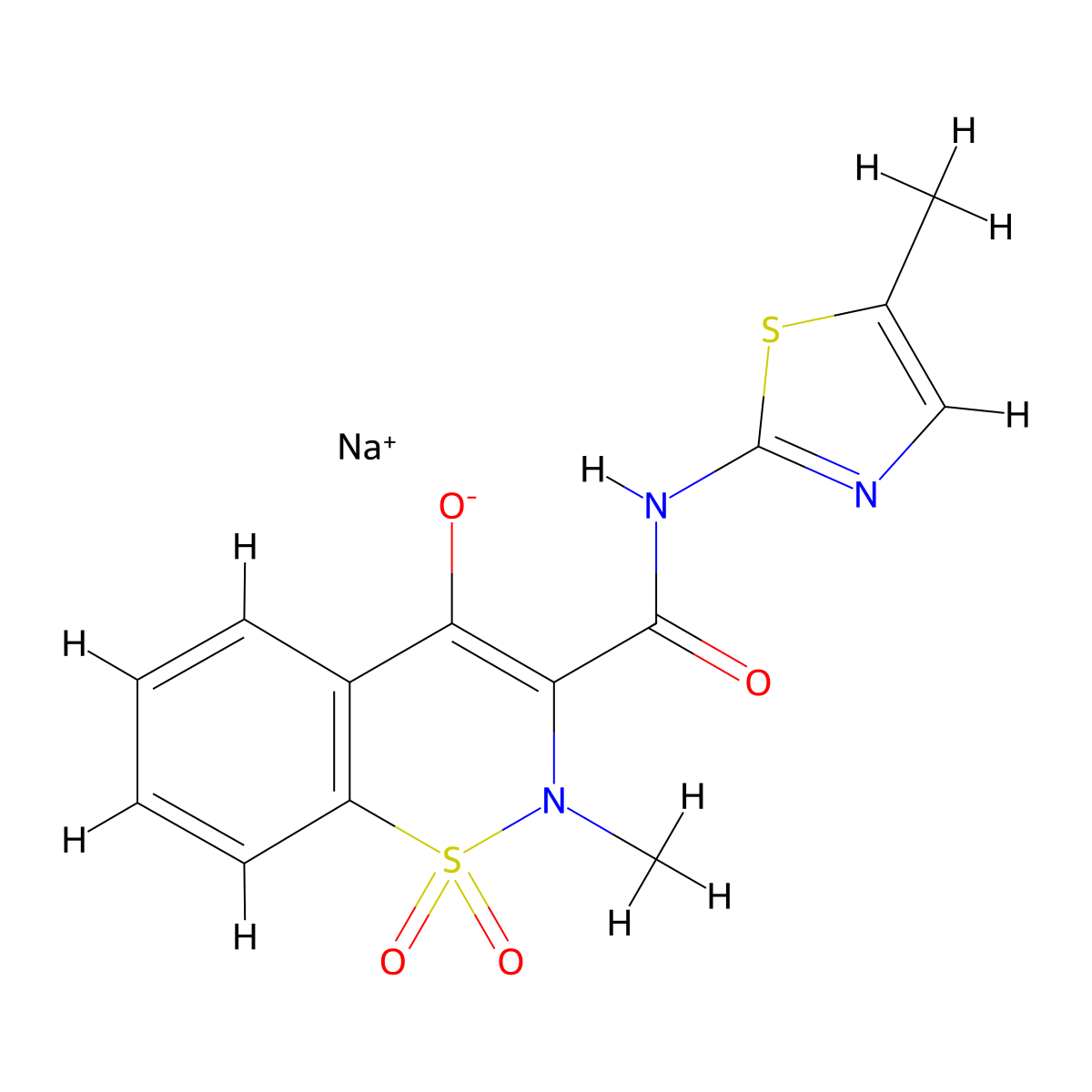 Meloxicam Sodium molecular structure, CAS 71125-39-8