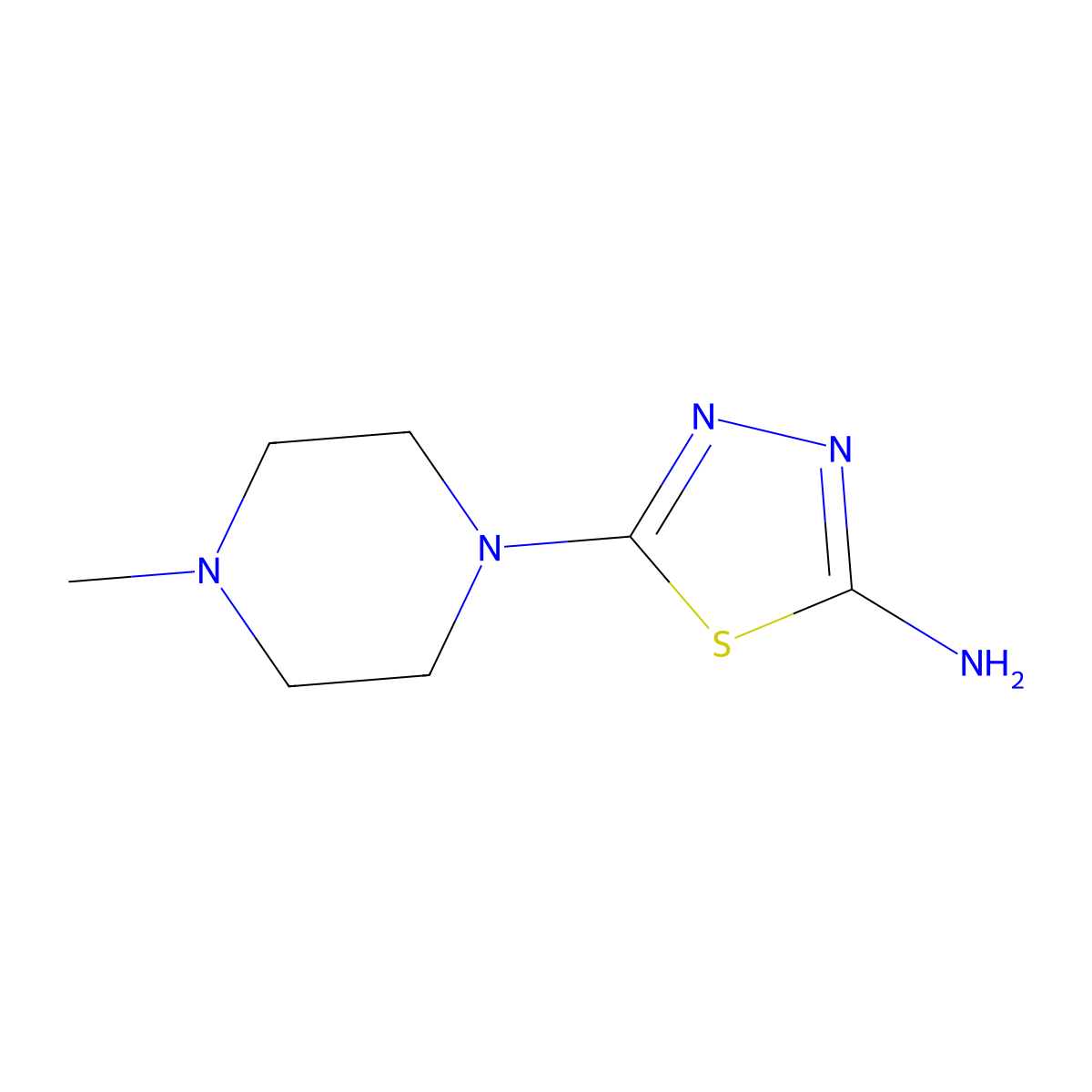 5-(4-Methylpiperazin-1-yl)-1,3,4-thiadiazol-2-amine molecular structure, CAS 71125-50-3