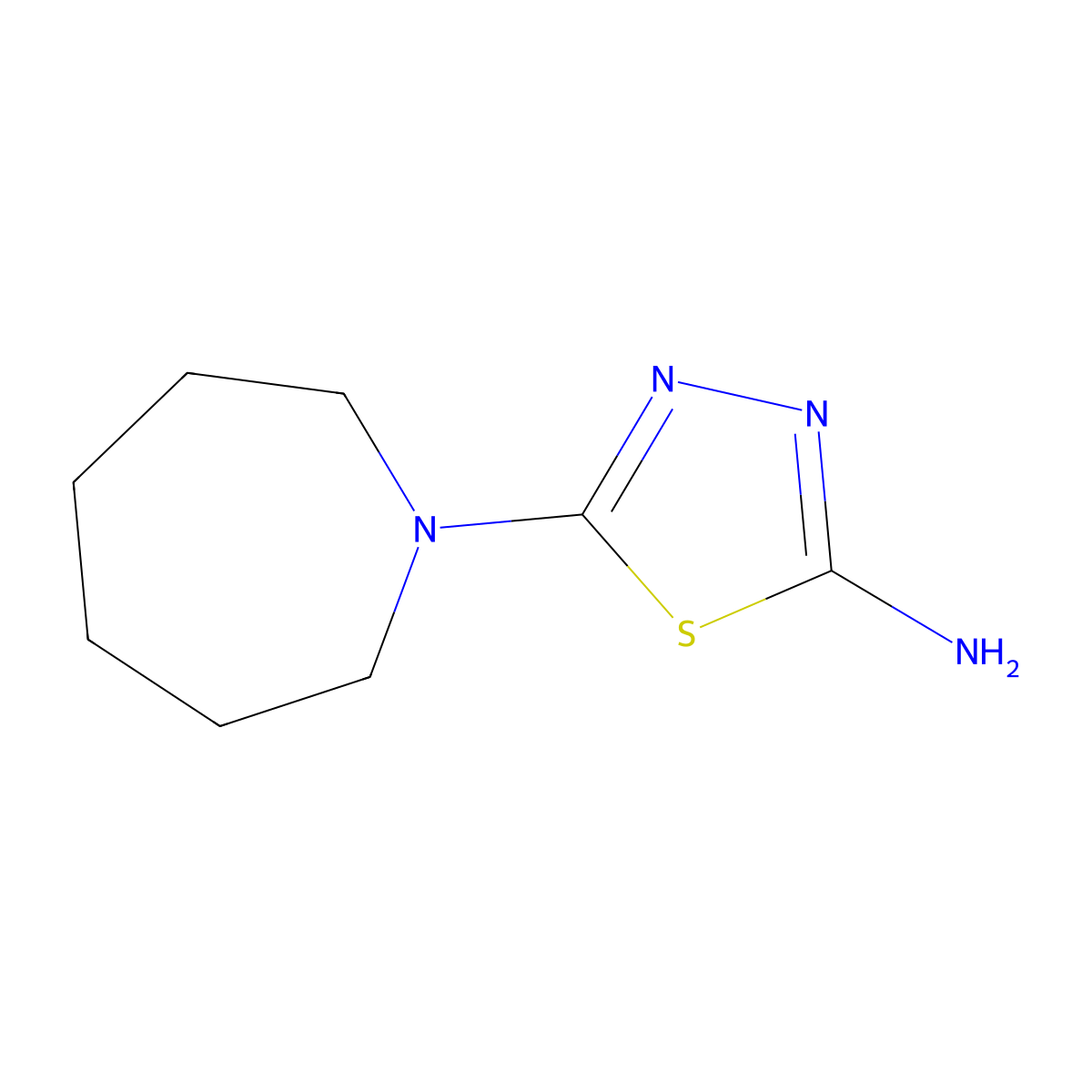 5-(Azepan-1-yl)-1,3,4-thiadiazol-2-amine molecular structure, CAS 71125-53-6