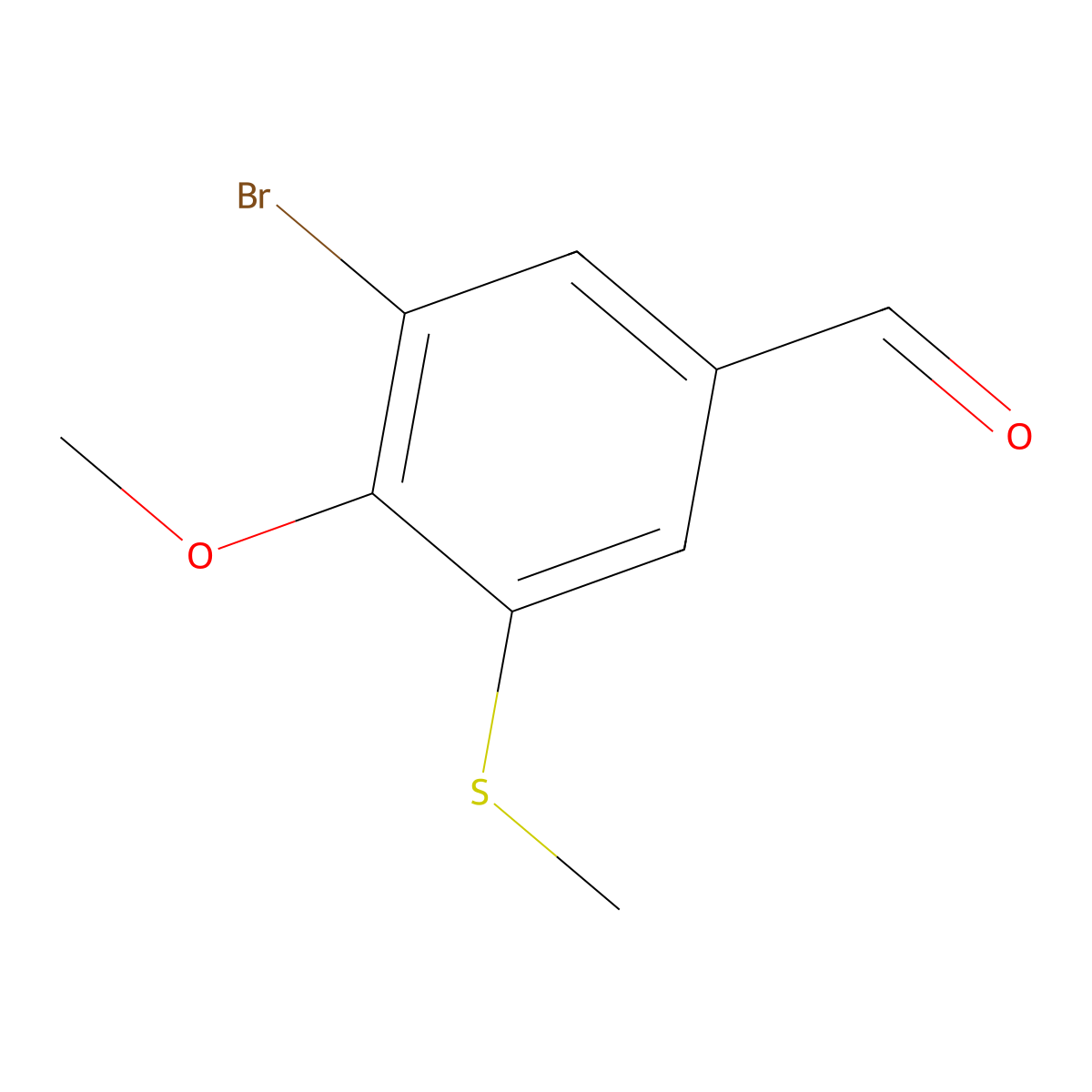 3-Bromo-4-methoxy-5-(methylthio)benzaldehyde molecular structure, CAS 71125-91-2