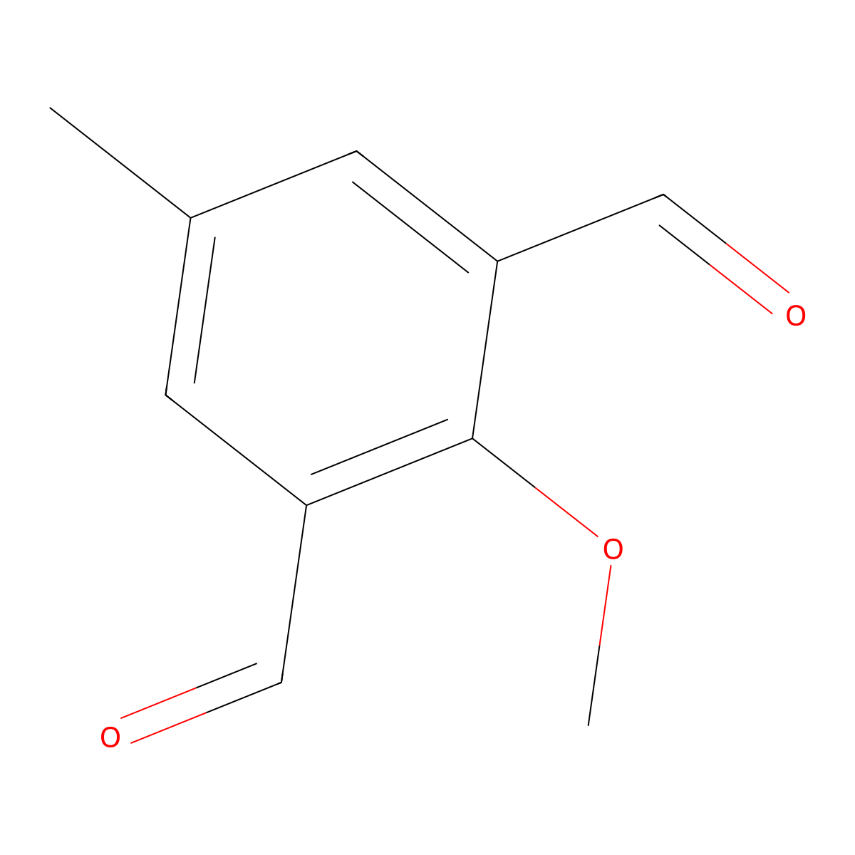 2-Methoxy-5-methylbenzene-1,3-dicarbaldehyde molecular structure, CAS 71128-83-1