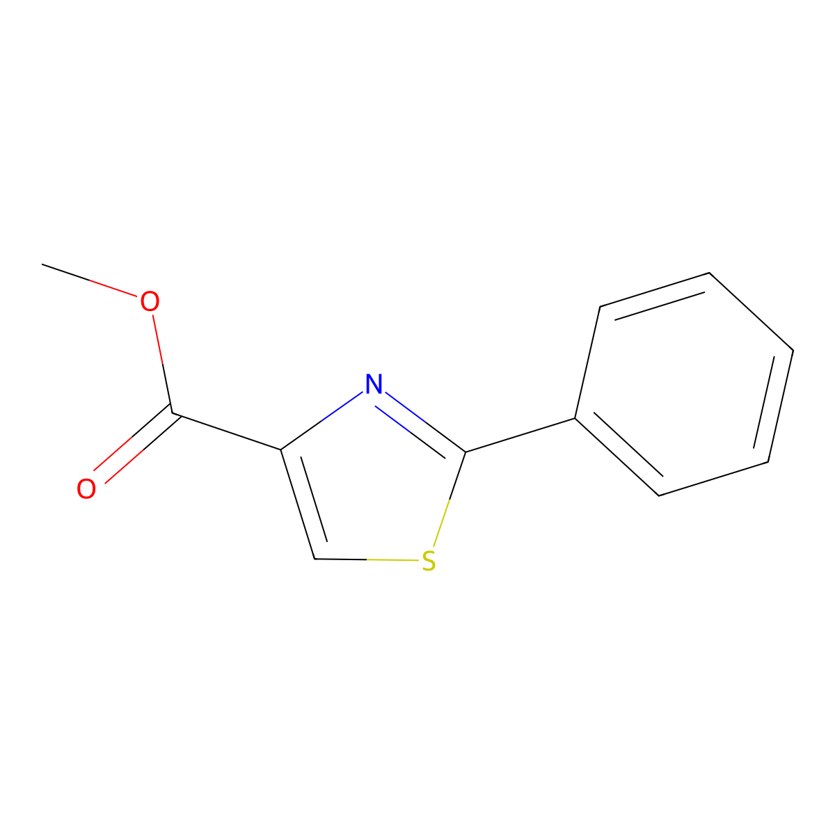 2-Phenylthiazole-4-carboxylic acid methyl ester molecular structure, CAS 7113-02-2