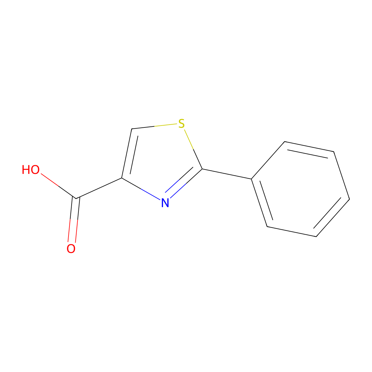 2-Phenyl-4-carboxythiazole molecular structure, CAS 7113-10-2