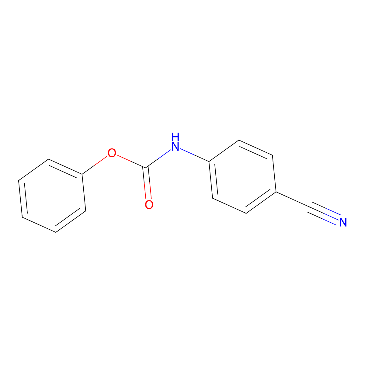 Carbamic acid, N-(4-cyanophenyl)-, phenyl ester molecular structure, CAS 71130-54-6