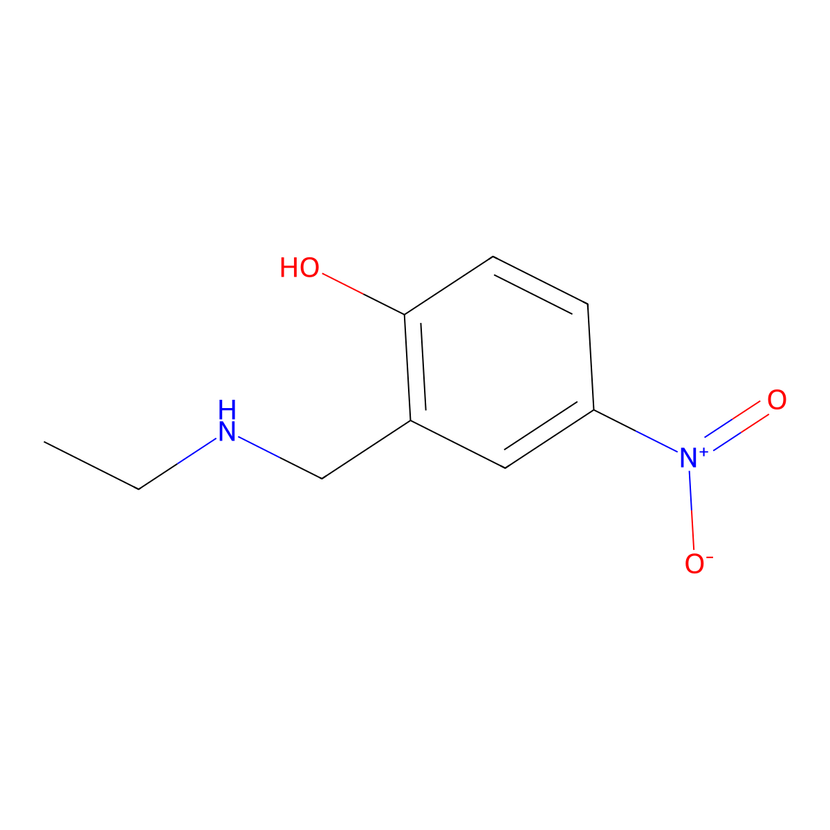 2-((Ethylamino)methyl)-4-nitrophenol molecular structure, CAS 71130-60-4
