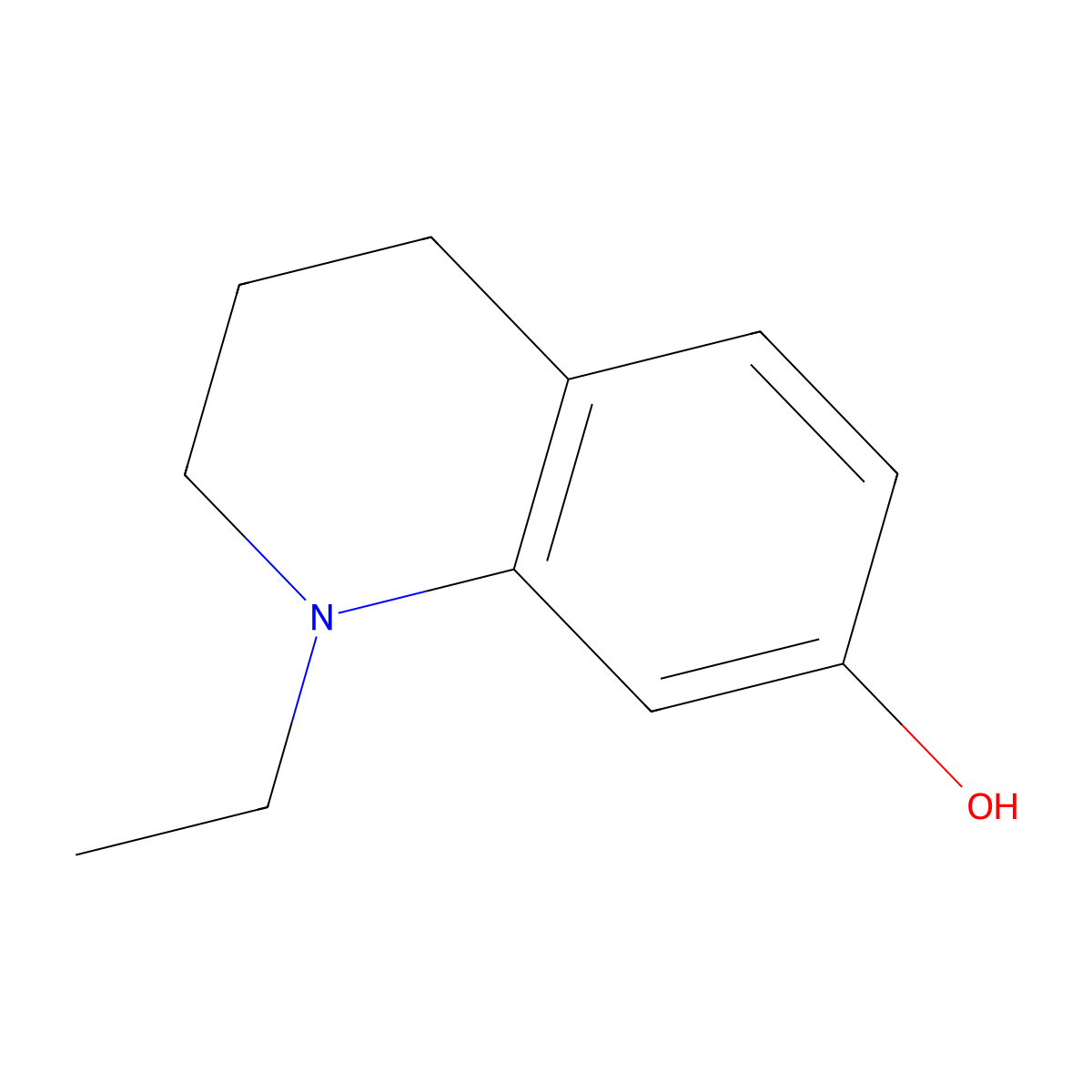 7-Quinolinol, 1-ethyl-1,2,3,4-tetrahydro- molecular structure, CAS 71130-68-2