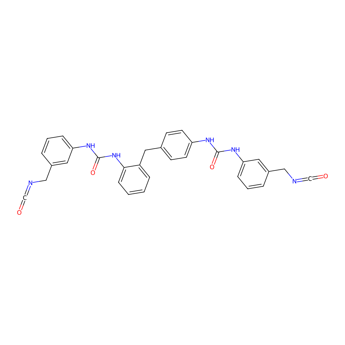 Urea, N-(3-isocyanatomethylphenyl)-N'-[[[4-[[[(3-isocyanatomethylphenyl)amino]carbonyl]amino]phenyl]methyl]phenyl]- molecular structure, CAS 71130-76-2