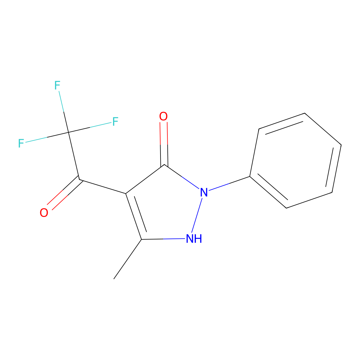 4-Trifluoroacetyl-3-methyl-1-phenyl-5-pyrazolone molecular structure, CAS 71132-72-4