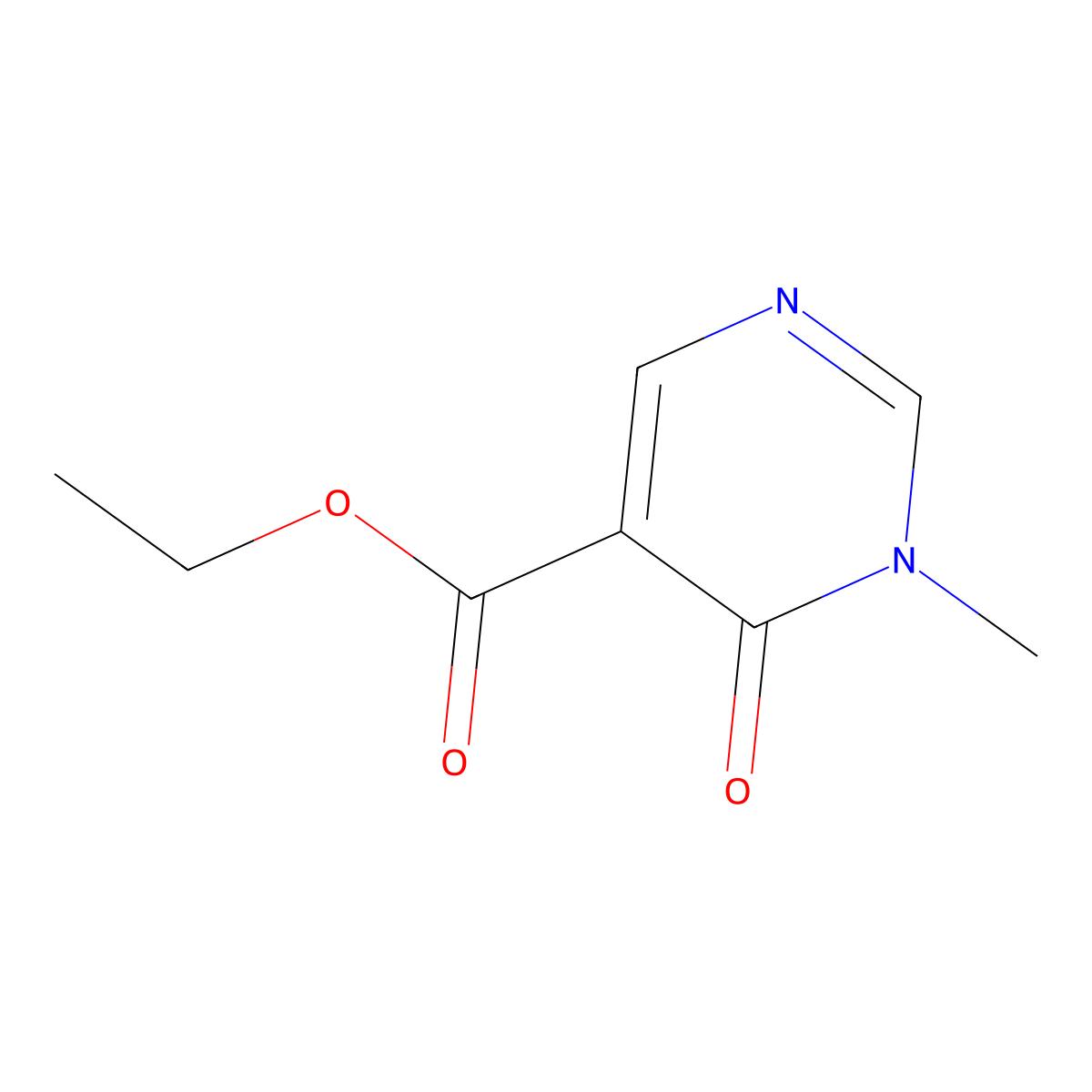 Ethyl 1-methyl-6-oxo-1,6-dihydropyrimidine-5-carboxylate molecular structure, CAS 71133-18-1