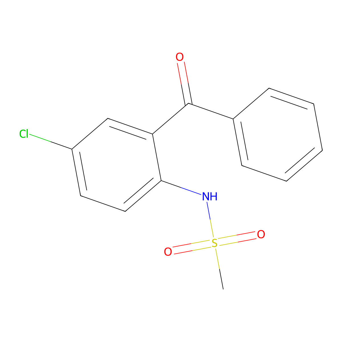 N-(2-Benzoyl-4-chlorophenyl)methanesulfonamide molecular structure, CAS 7114-20-7
