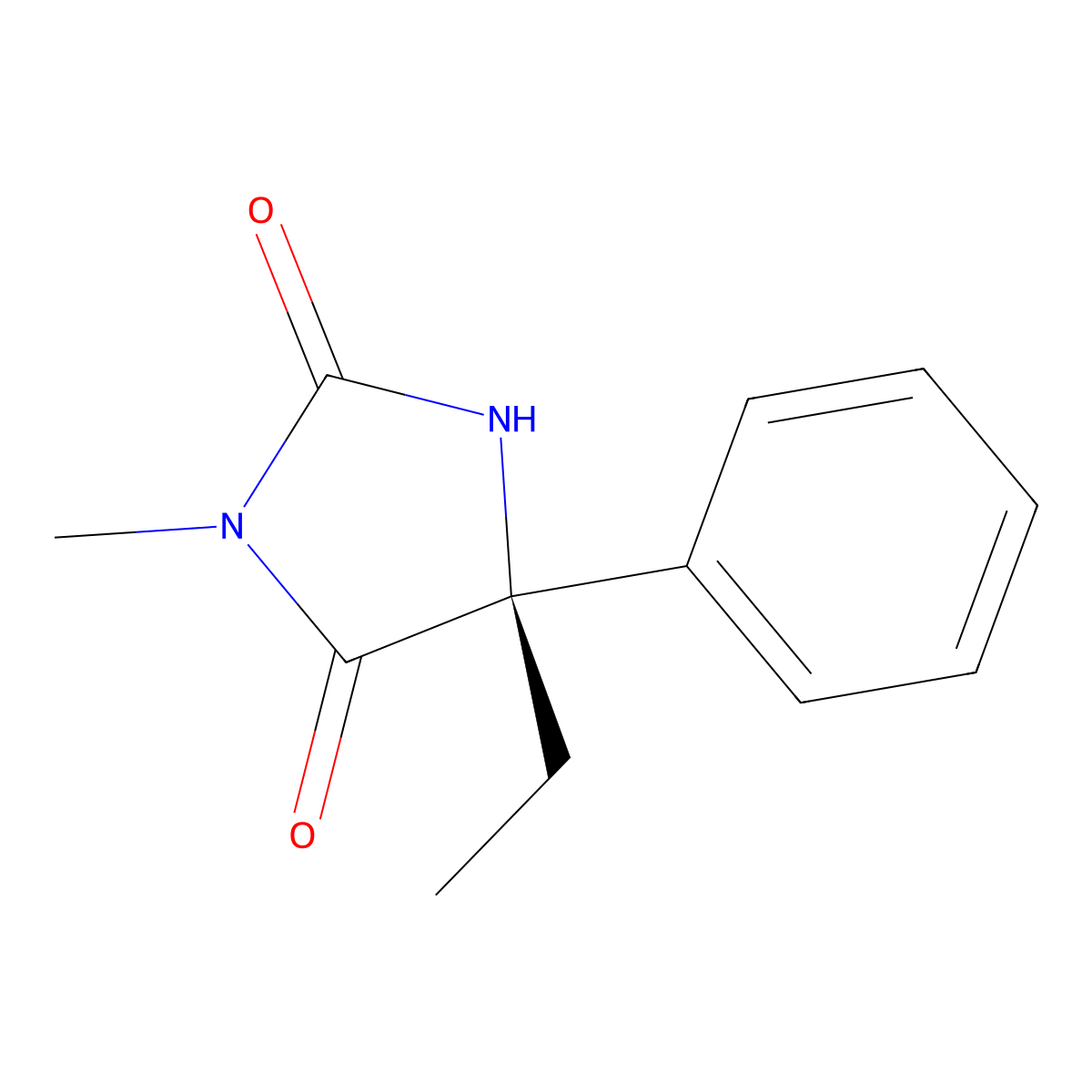 Mephenytoin, (-)- molecular structure, CAS 71140-51-7