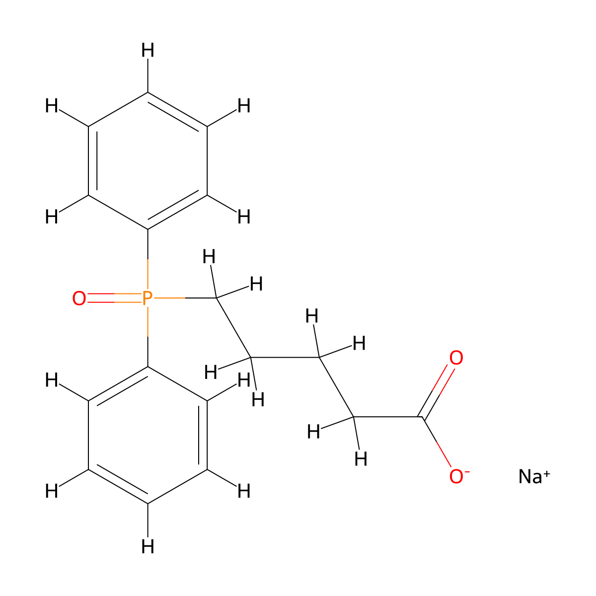 Sodium 5-(diphenylphosphoryl)pentanoate molecular structure, CAS 71140-70-0