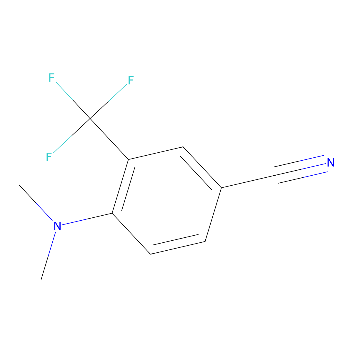 4-(Dimethylamino)-3-(trifluoromethyl)benzonitrile molecular structure, CAS 71145-96-5