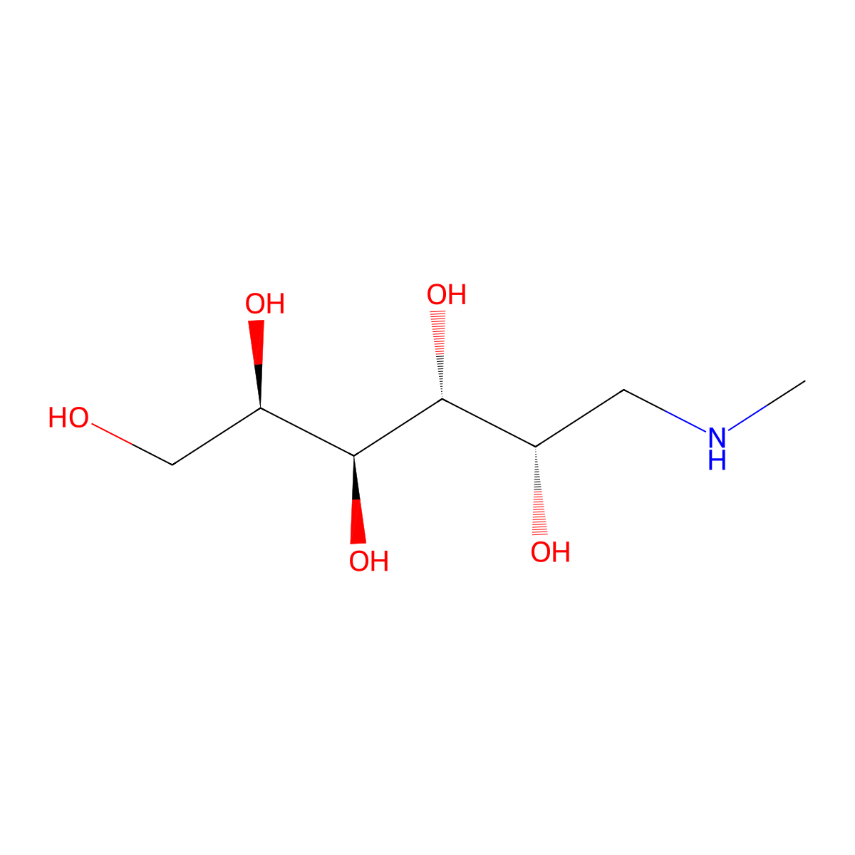 1-Deoxy-1-(methylamino)-D-galactitol molecular structure, CAS 7115-46-0