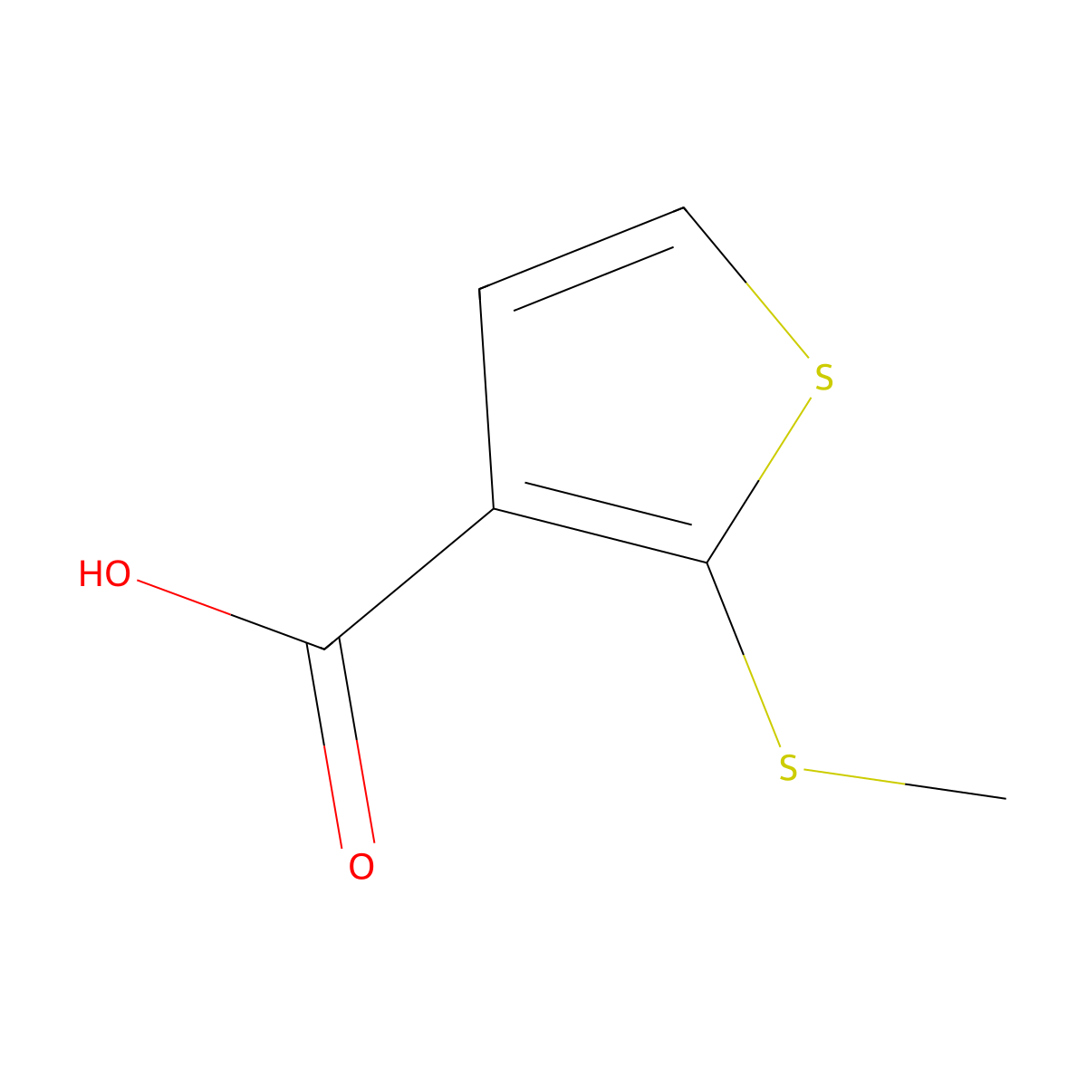 2-(Methylthio)thiophene-3-carboxylic acid molecular structure, CAS 71154-30-8