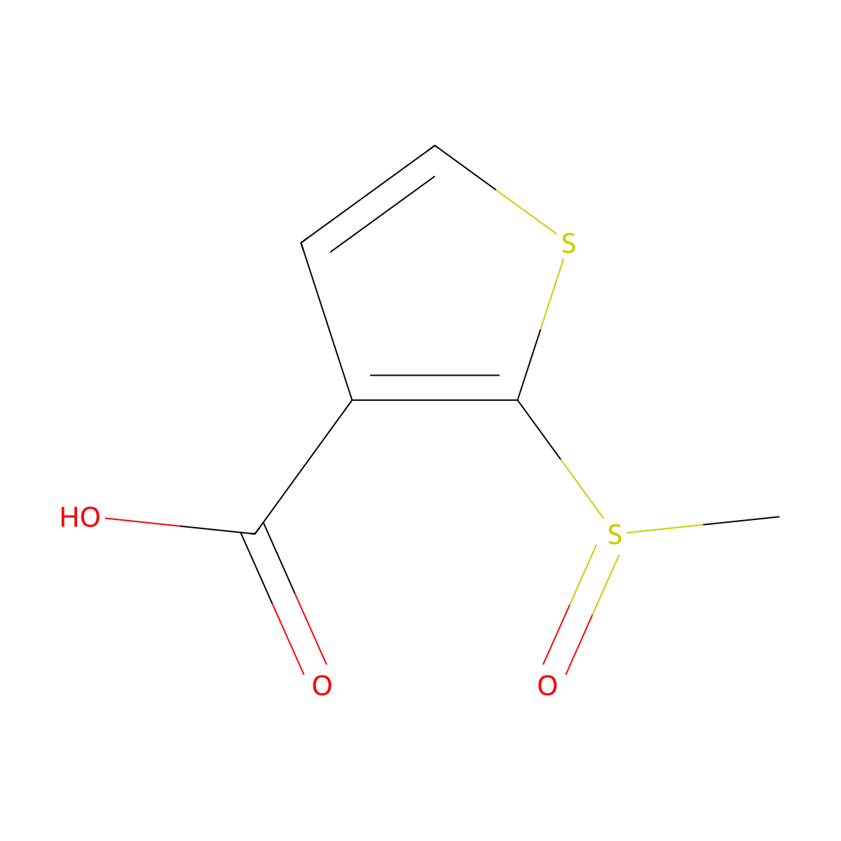 2-(Methanesulfinyl)thiophene-3-carboxylic acid molecular structure, CAS 71154-32-0