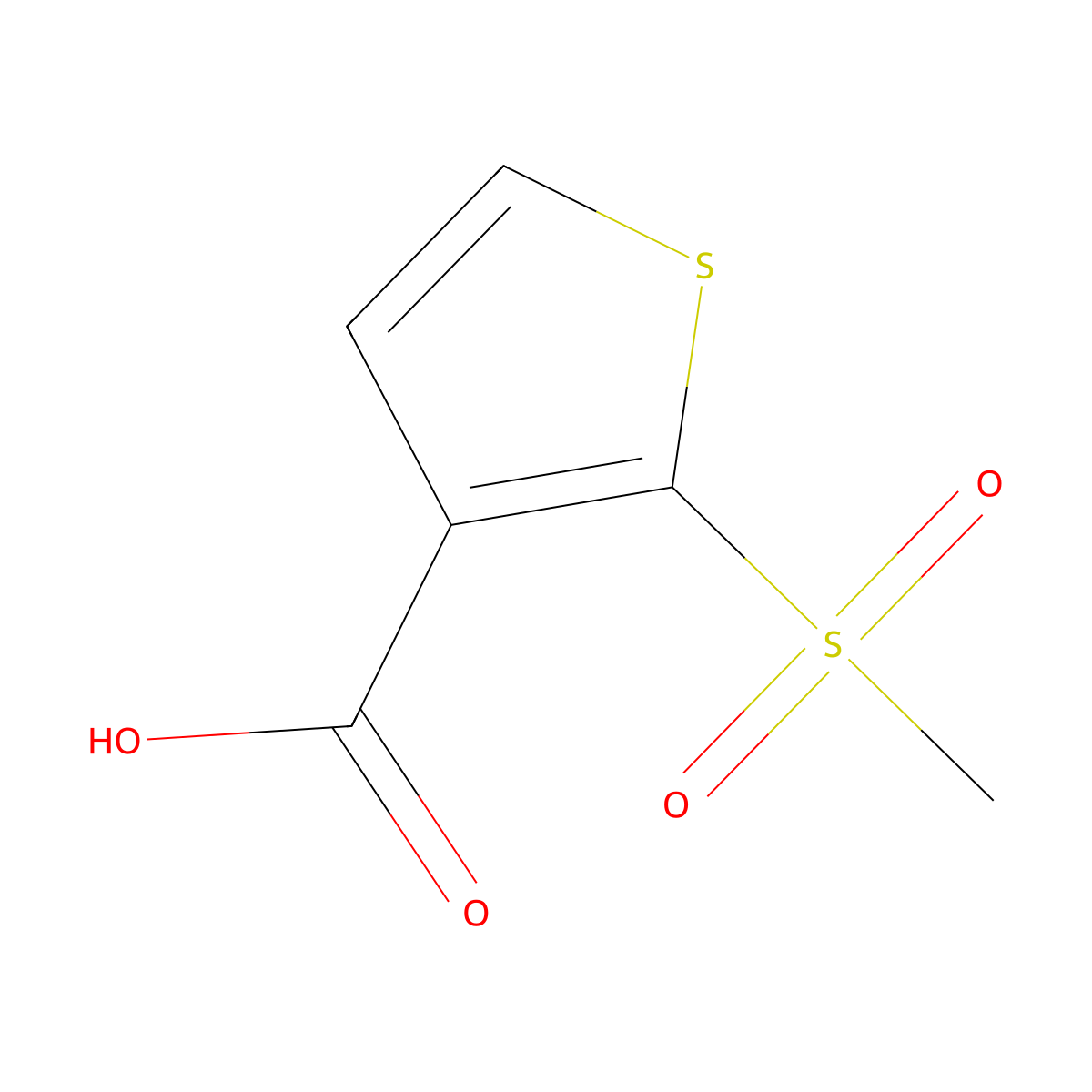 3-Thiophenecarboxylic acid, 2-(methylsulfonyl)- molecular structure, CAS 71154-33-1