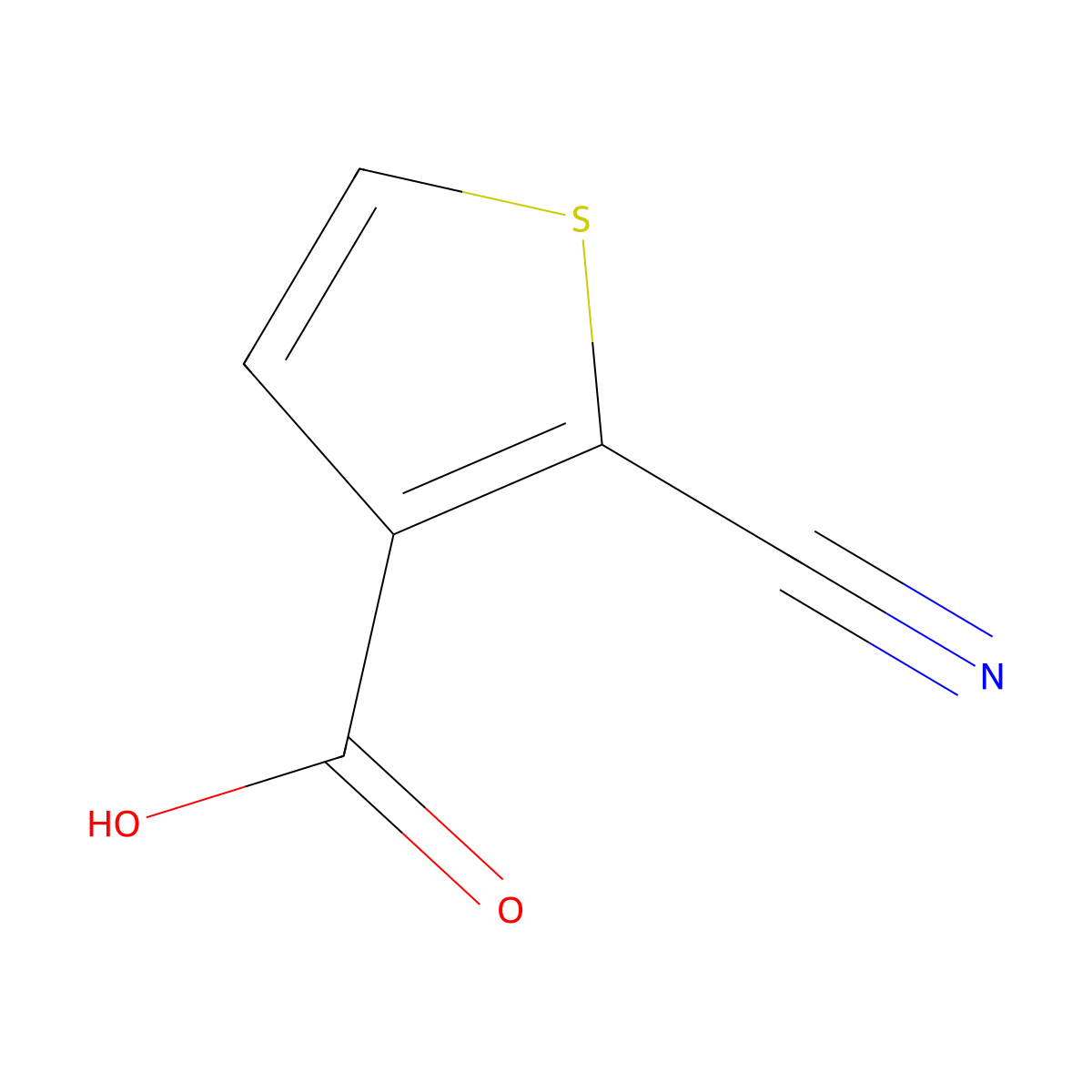 2-Cyanothiophene-3-carboxylic acid molecular structure, CAS 71154-34-2