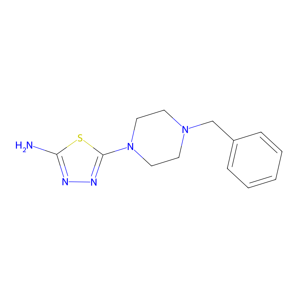 5-(4-Benzylpiperazin-1-yl)-1,3,4-thiadiazol-2-amine molecular structure, CAS 71156-47-3