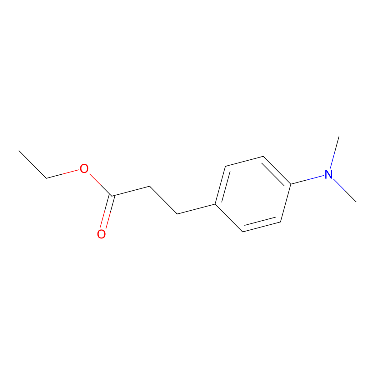Ethyl 4-(dimethylamino)benzenepropanoate molecular structure, CAS 7116-46-3