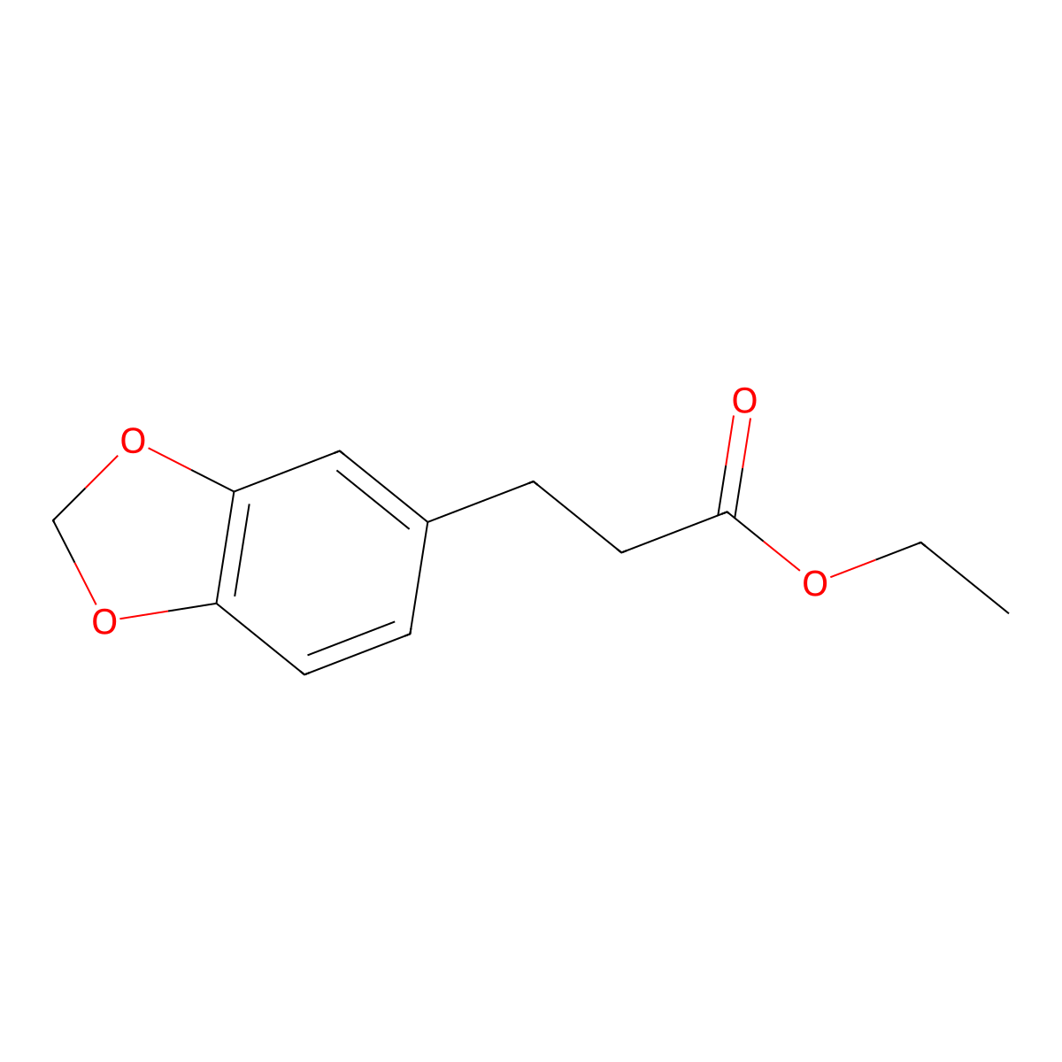 Ethyl 1,3-benzodioxole-5-propionate molecular structure, CAS 7116-48-5
