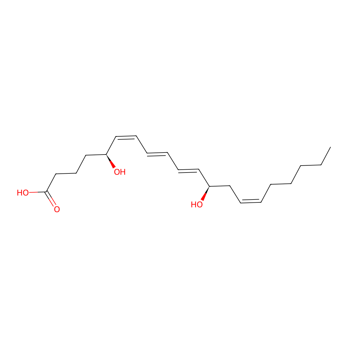 Leukotriene B4 molecular structure, CAS 71160-24-2