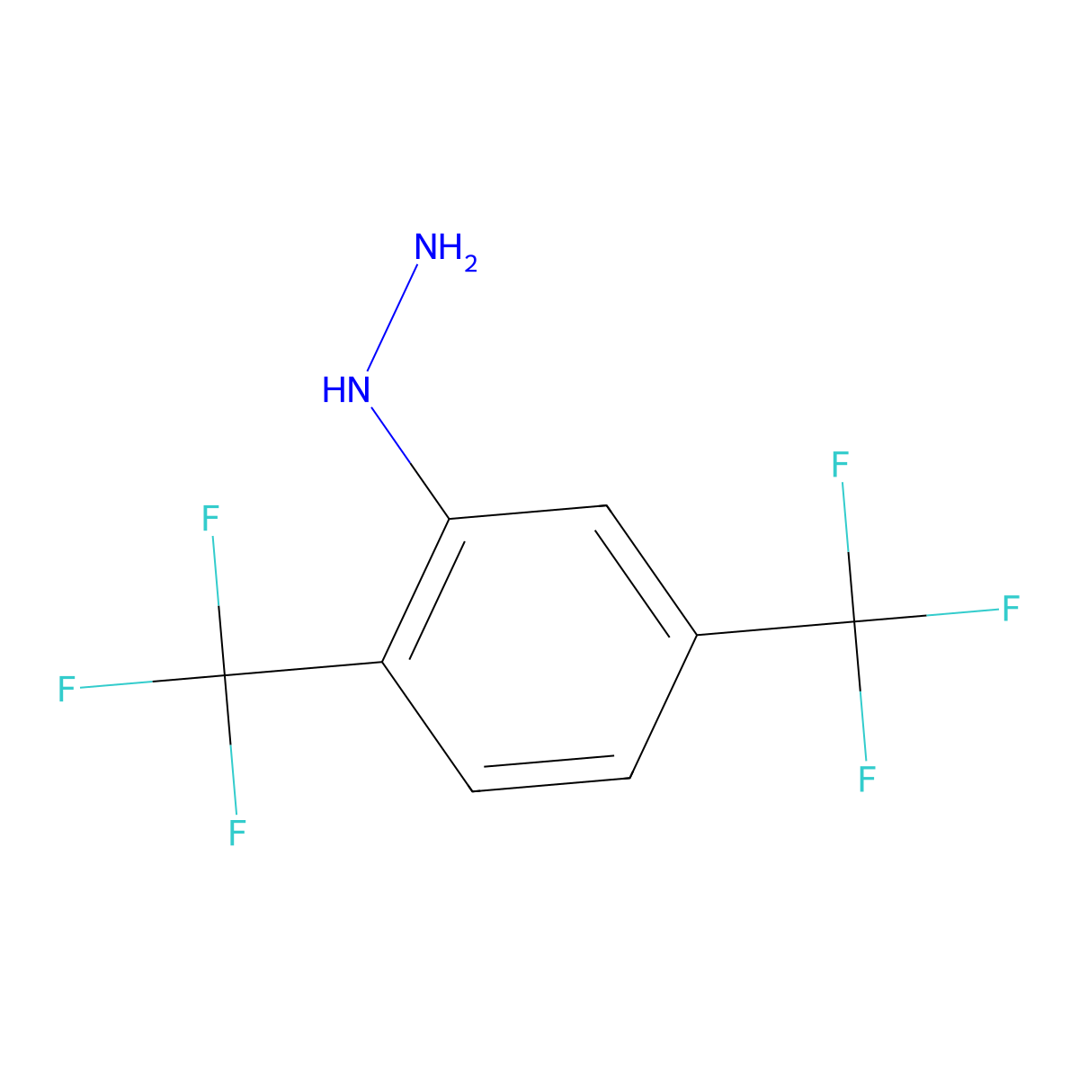 (2,5-Bis(trifluoromethyl)phenyl)hydrazine molecular structure, CAS 711602-67-4