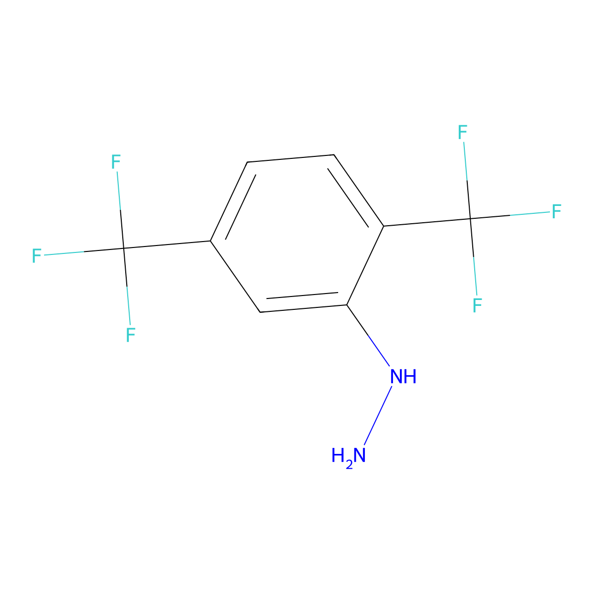 (2,5-Bis(trifluoromethyl)phenyl)hydrazine molecular structure, CAS 711602-67-4