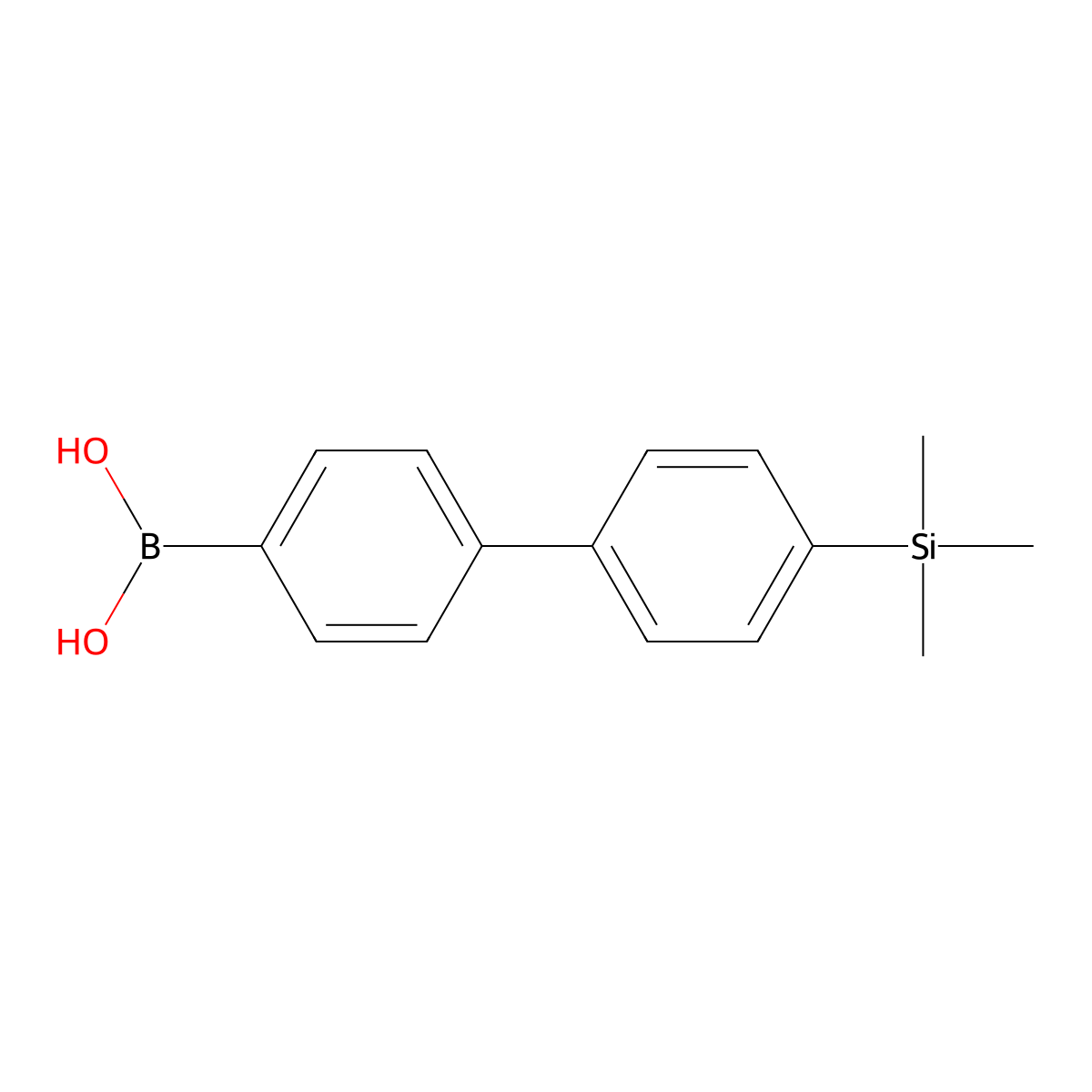 (4'-(Trimethylsilyl)-[1,1'-biphenyl]-4-yl)boronic acid molecular structure, CAS 711603-51-9