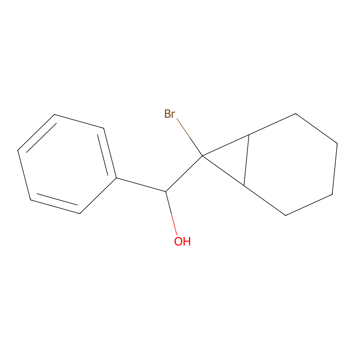 (7-Bromobicyclo[4.1.0]hept-7-yl)phenylmethanol molecular structure, CAS 71161-54-1
