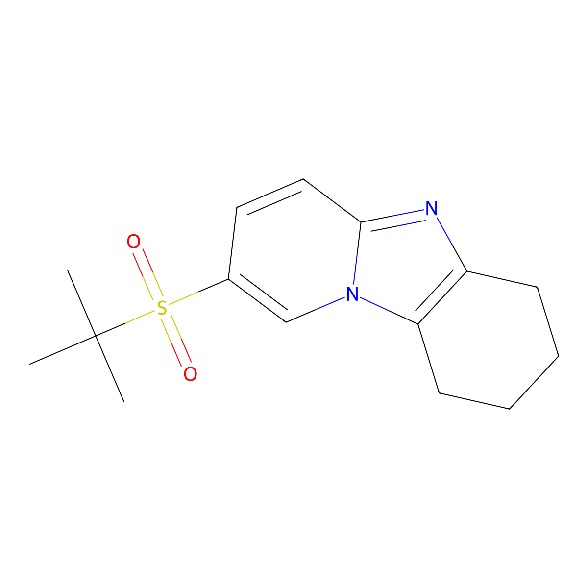 2-Tert-butylsulfonyl-6,7,8,9-tetrahydropyrido[1,2-a]benzimidazole molecular structure, CAS 71166-98-8