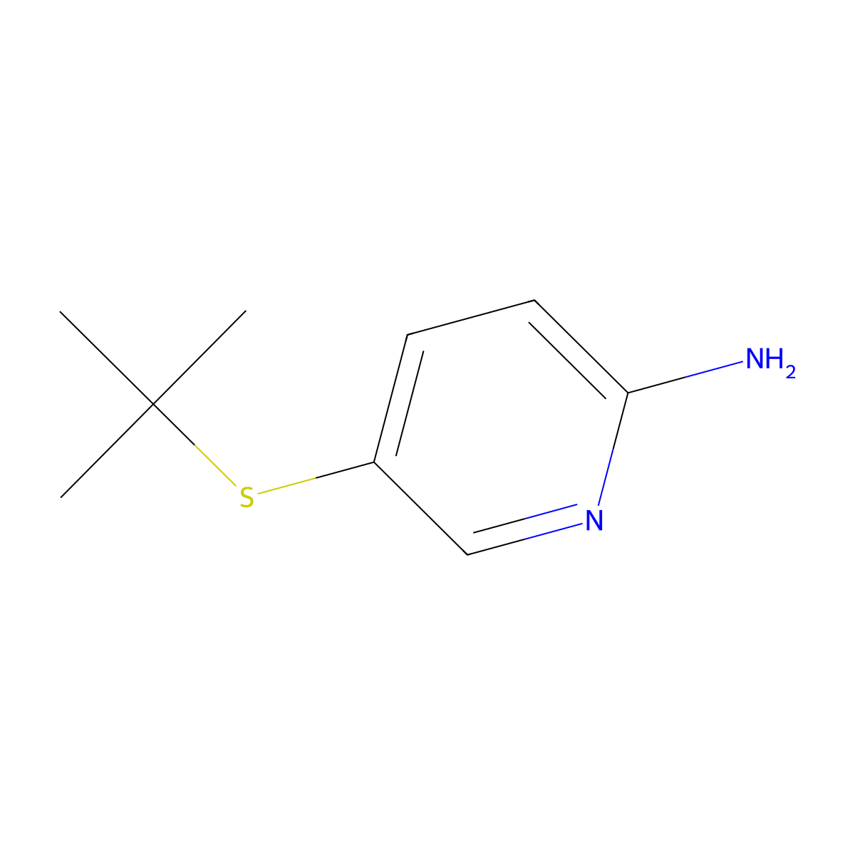 5-t-Butylthio-2-aminopyridine molecular structure, CAS 71167-97-0